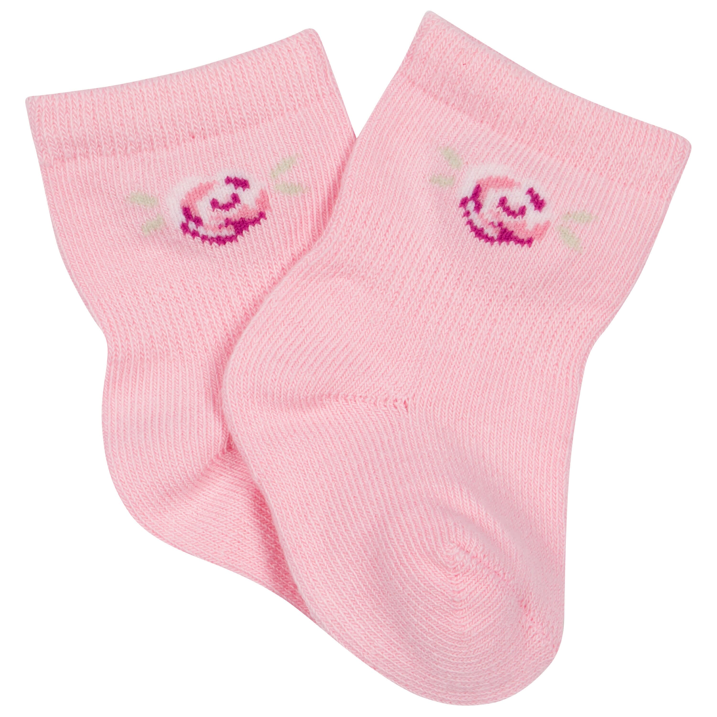 6-Pack Baby Girls Floral Wiggle Proof® Socks - Image 3