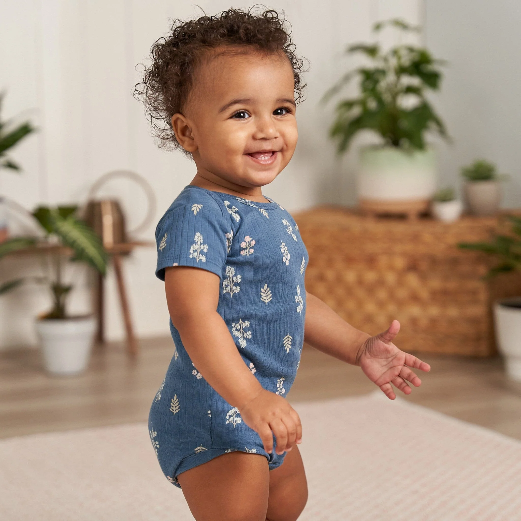 6-Pack Baby Girls Garden Floral Bodysuits - Image 2