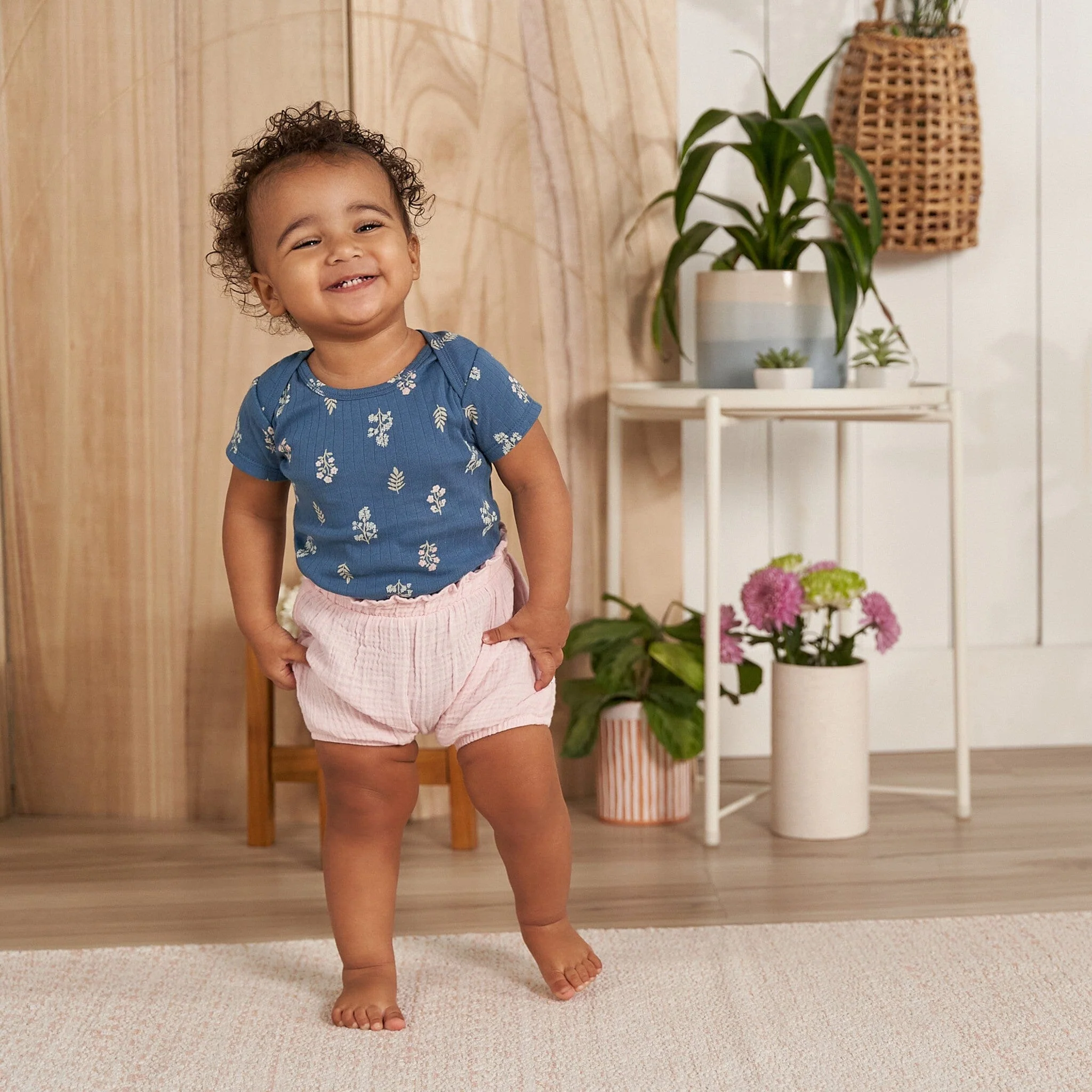 6-Pack Baby Girls Garden Floral Bodysuits - Image 3