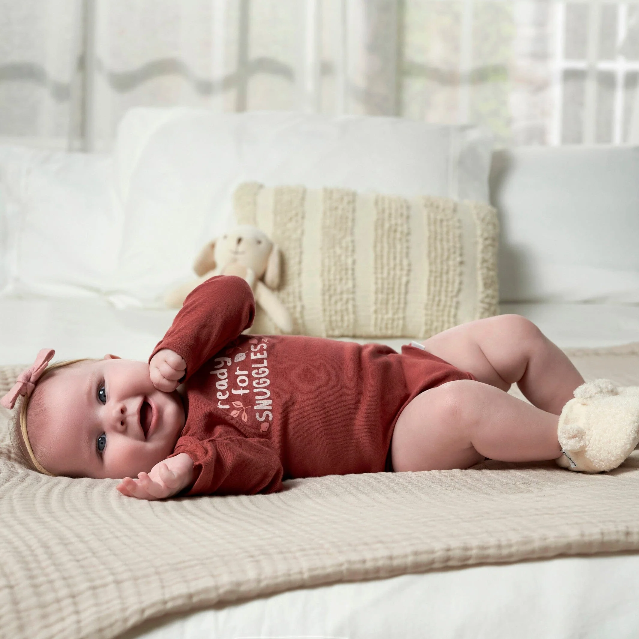 6-Pack Baby Girls Leaves Onesies® Bodysuits - Image 2
