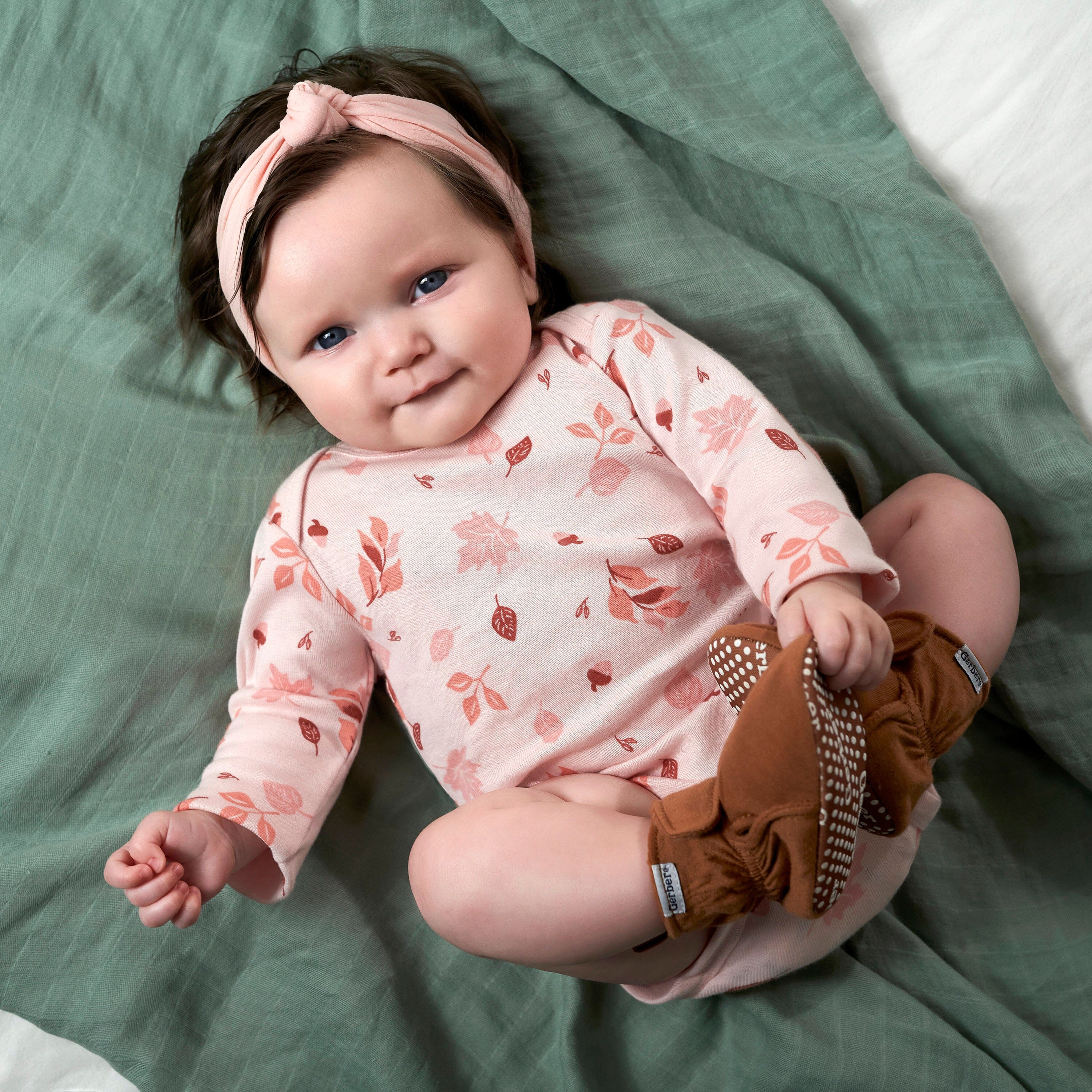 6-Pack Baby Girls Leaves Onesies® Bodysuits - Image 3
