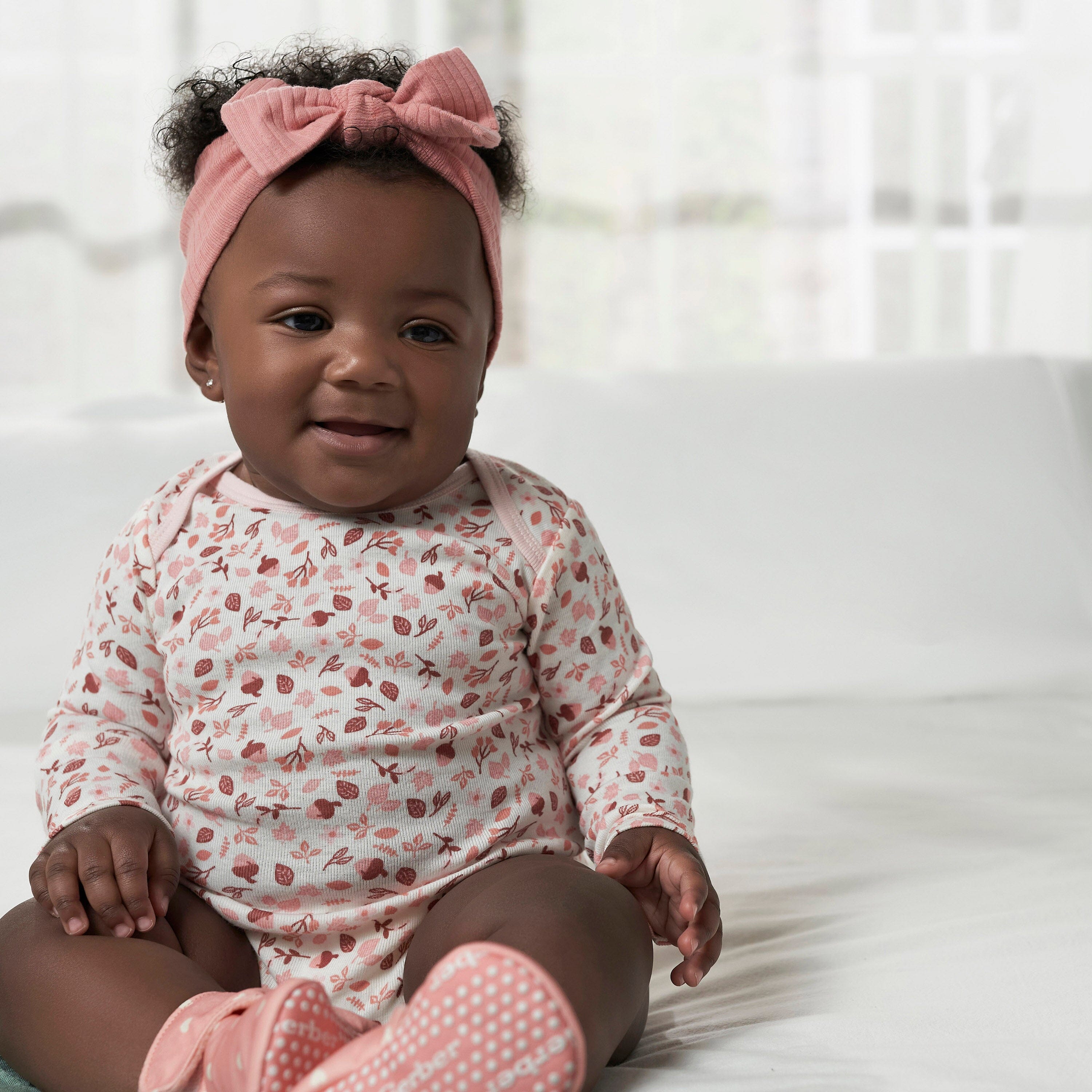 6-Pack Baby Girls Leaves Onesies® Bodysuits - Image 4