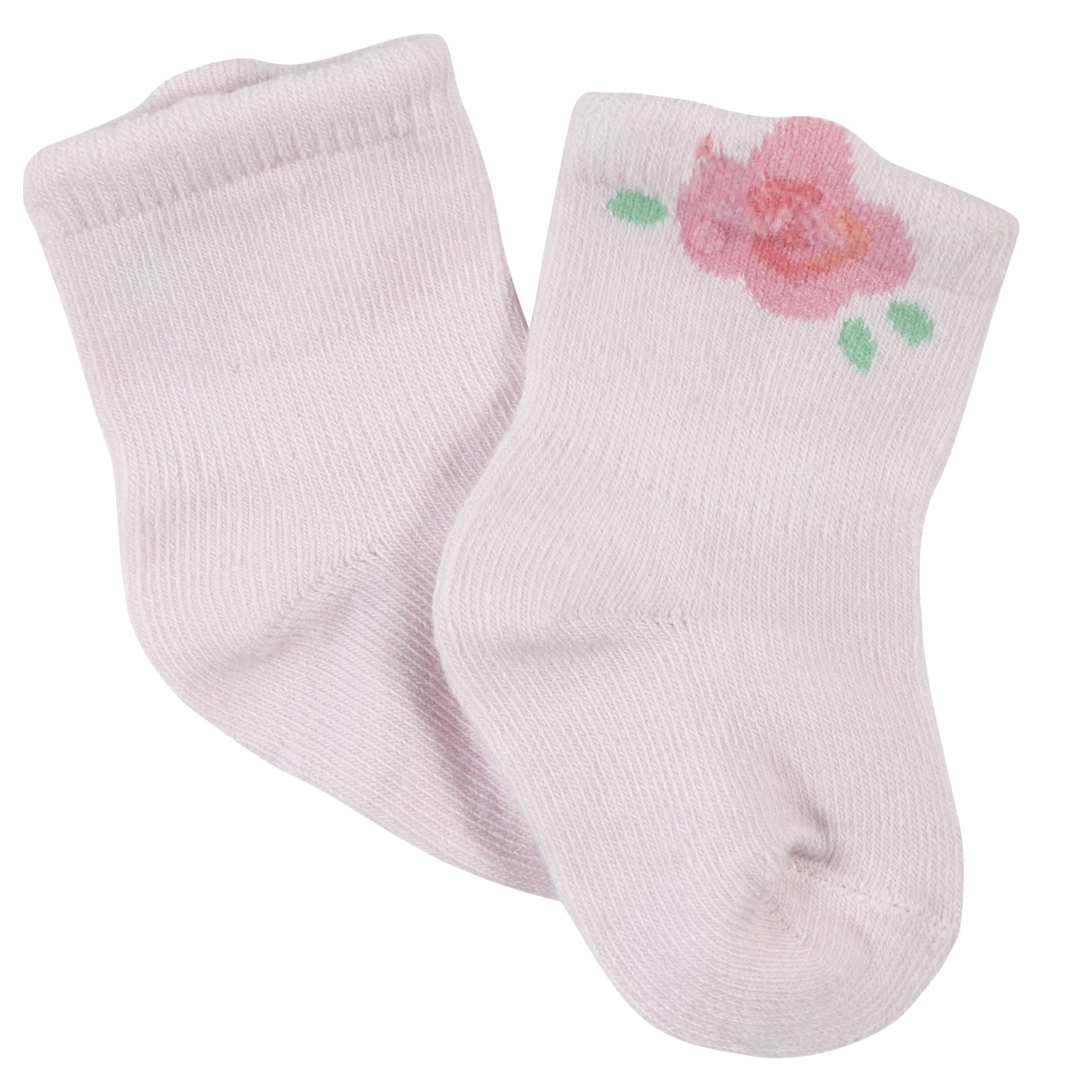 6-Pack Baby Girls Princess Wiggle Proof® Jersey Crew Socks - Image 5