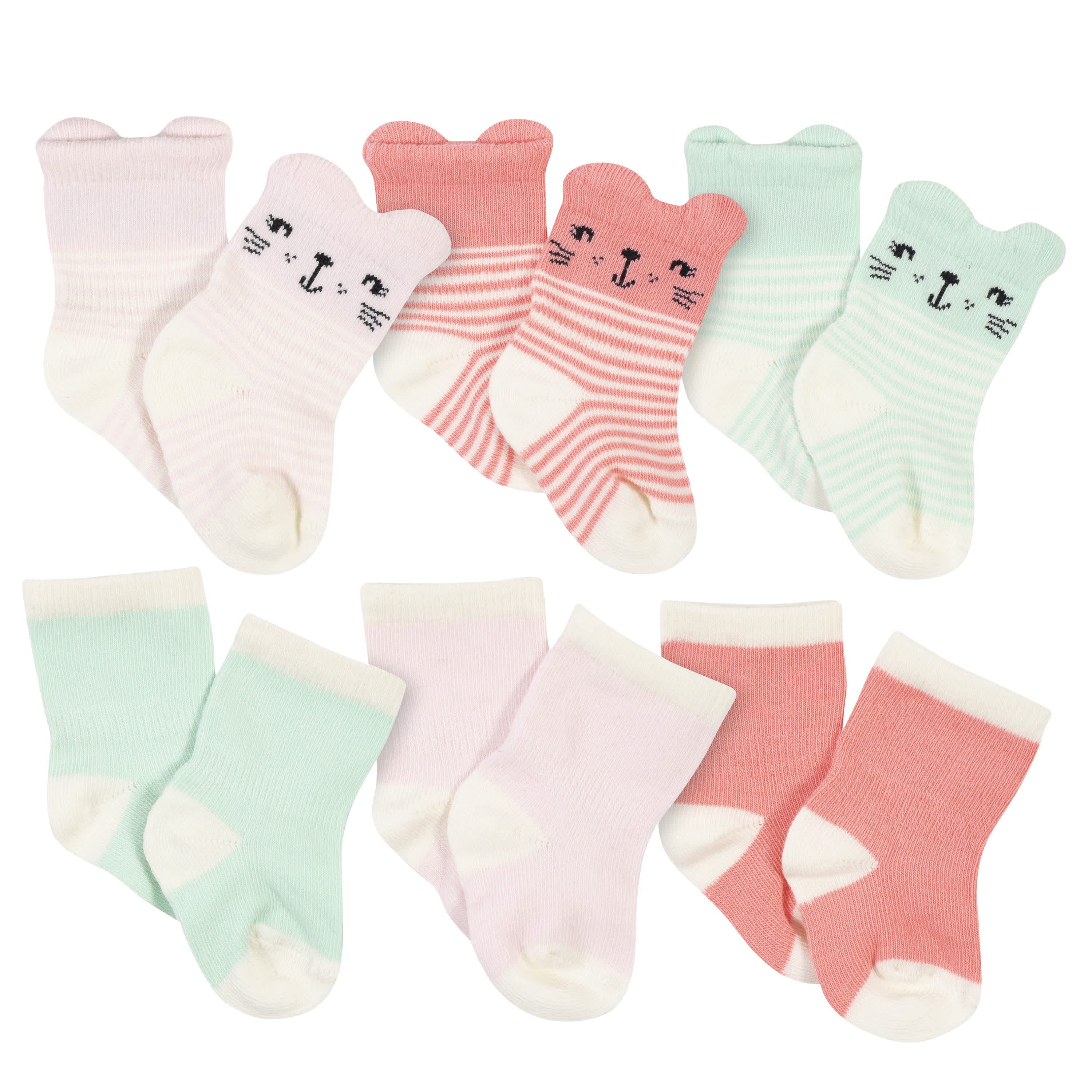 6-Pack Baby Girls Rainbow Wiggle Proof® Socks