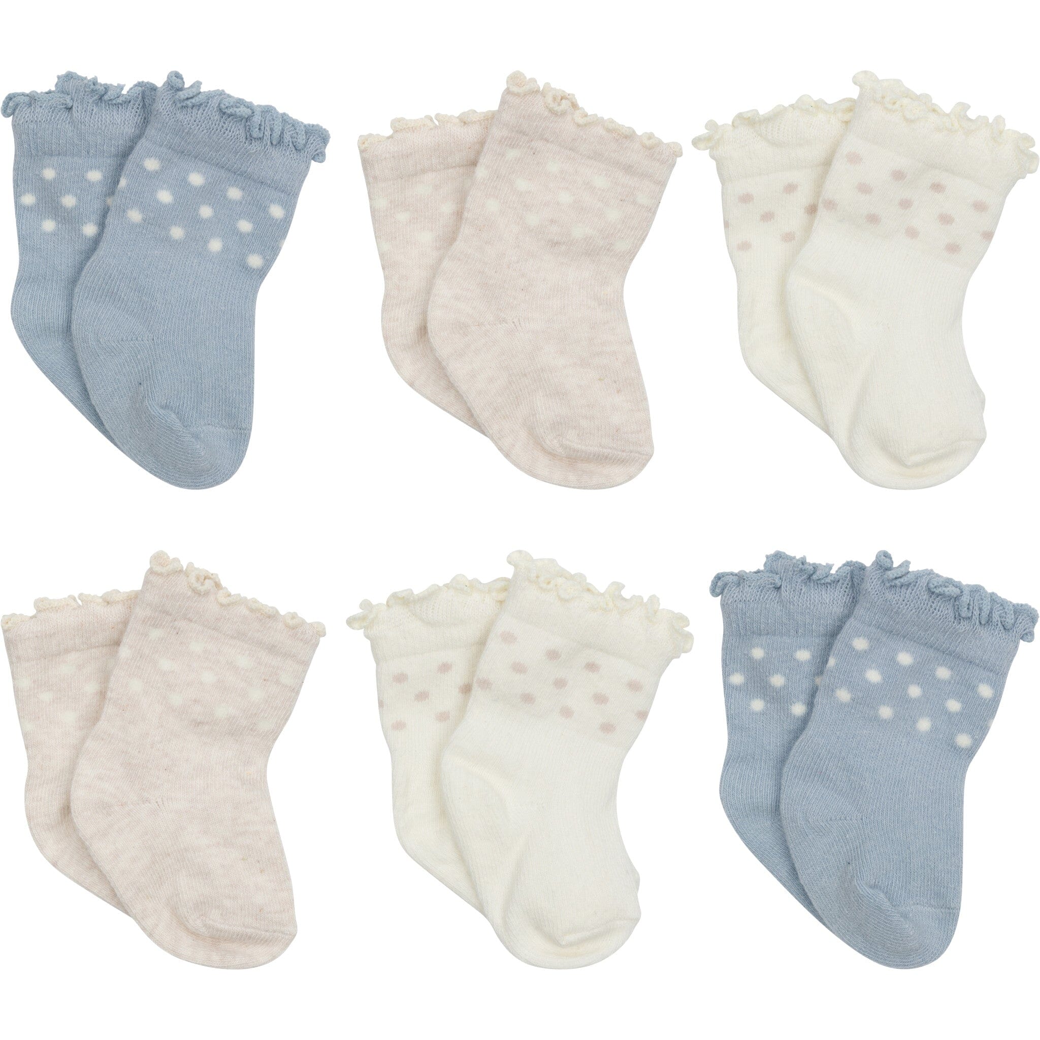 6-Pack Baby Girls Girl Retro Floral Wiggle Proof® Socks