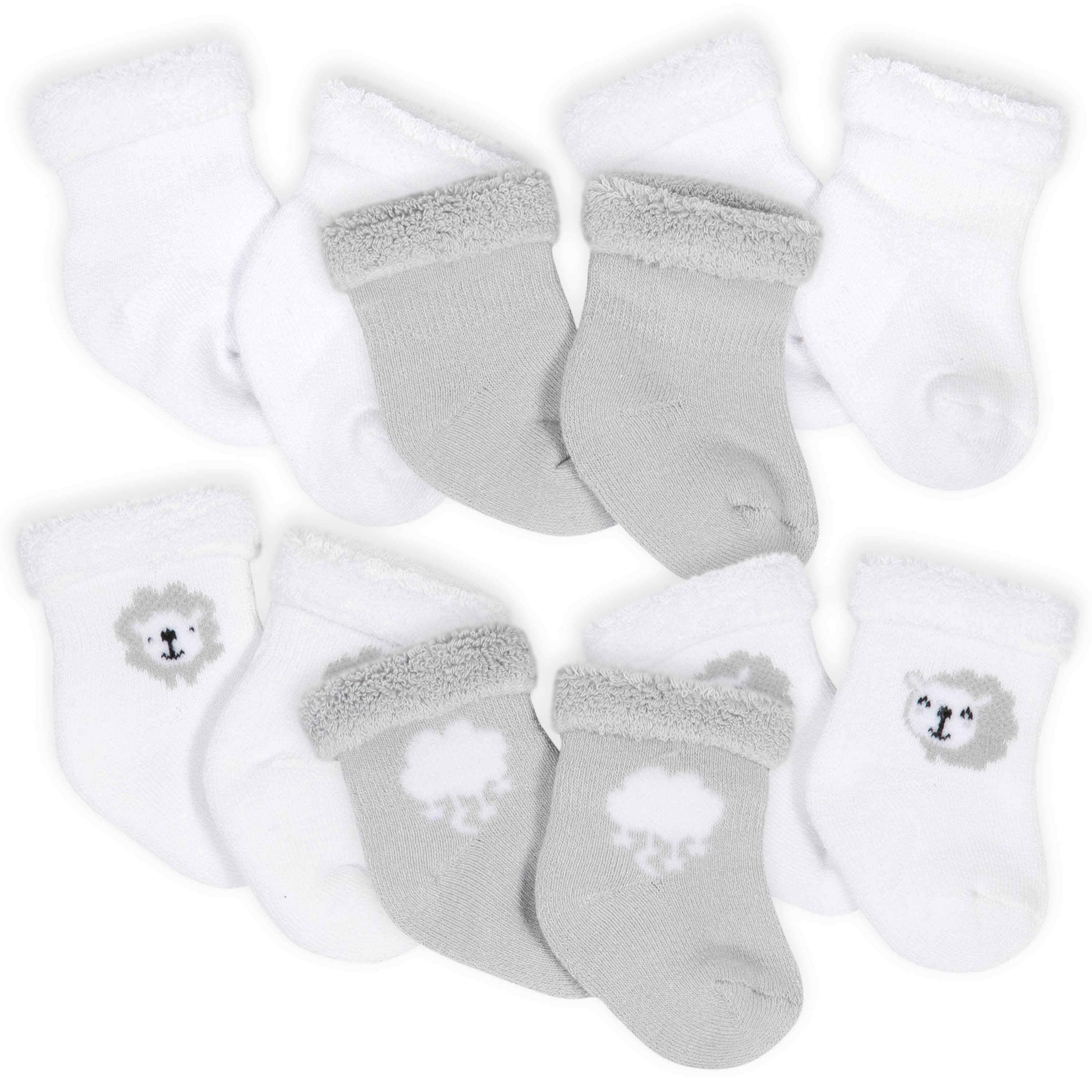 6-Pack Baby Neutral Lamb Wiggle-Proof® Terry Bootie Socks