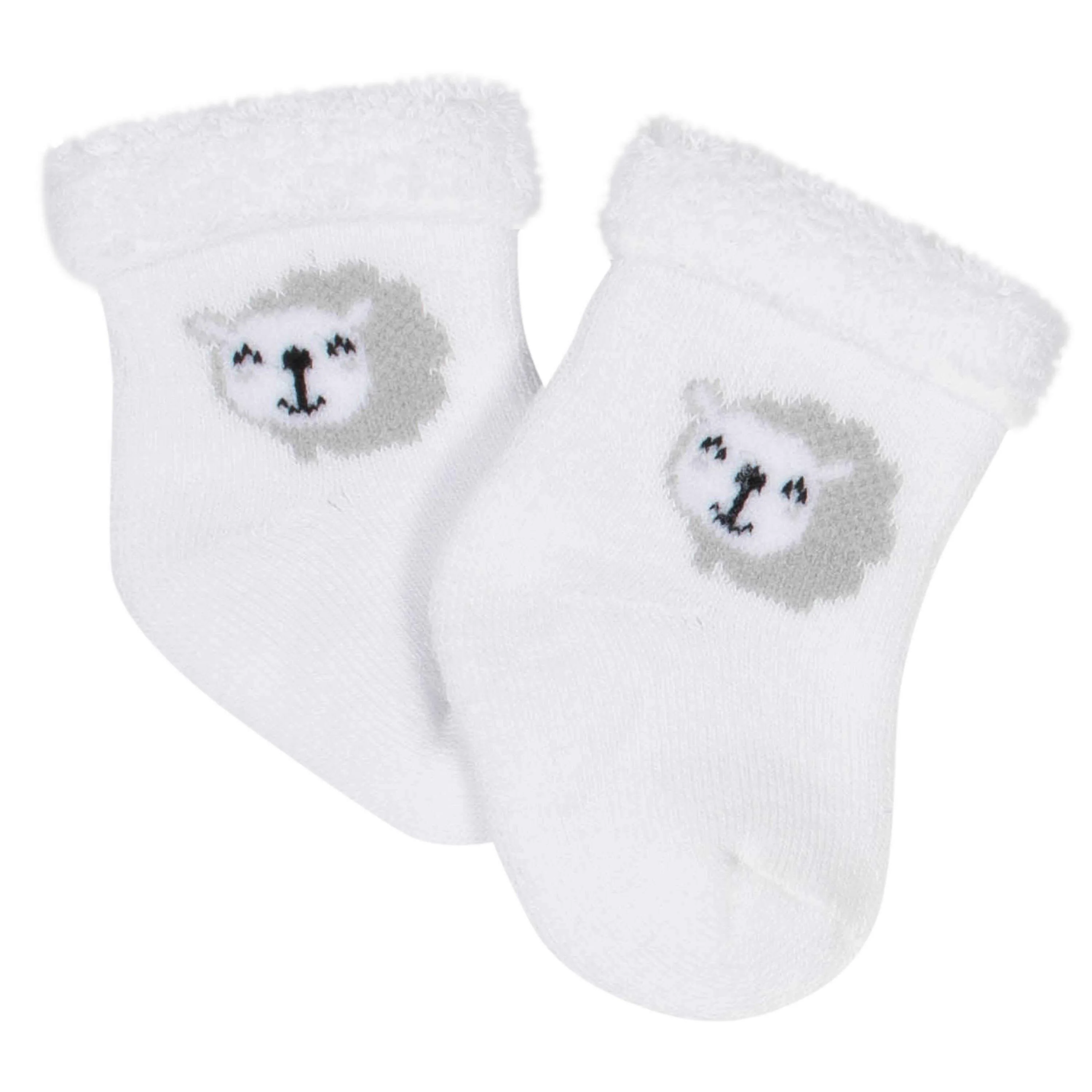6-Pack Baby Neutral Lamb Wiggle-Proof® Terry Bootie Socks - Image 2
