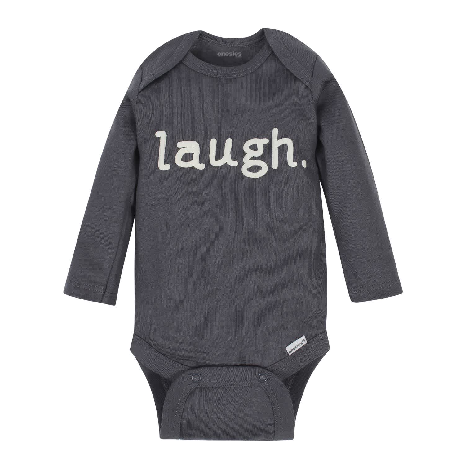 6-Pack Baby Neutral Words Long Sleeve Onesies® Brand Bodysuits - Image 4