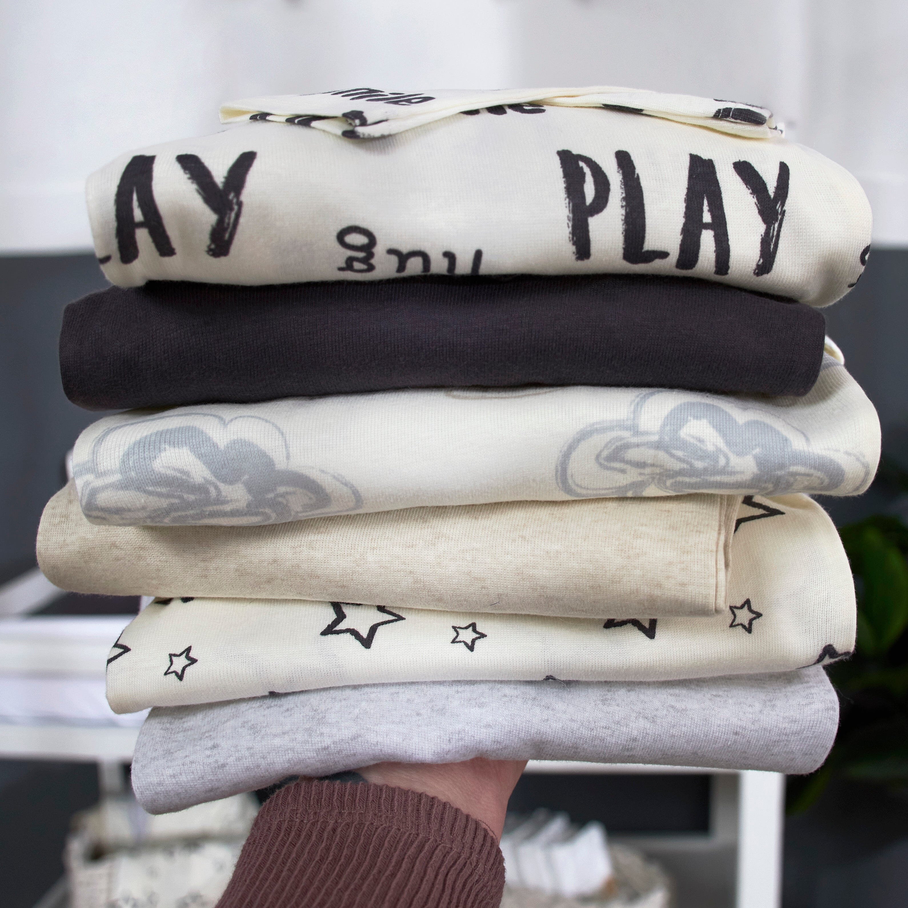 6-Pack Baby Neutral Words Long Sleeve Onesies® Brand Bodysuits - Image 8