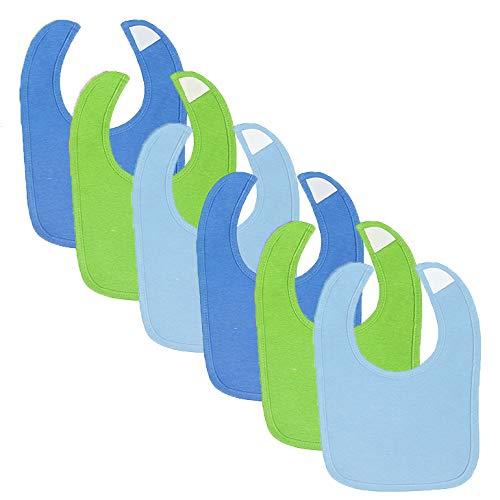 Gerber® 6-Pack Boys Solid Blue & Green Dribbler Bibs