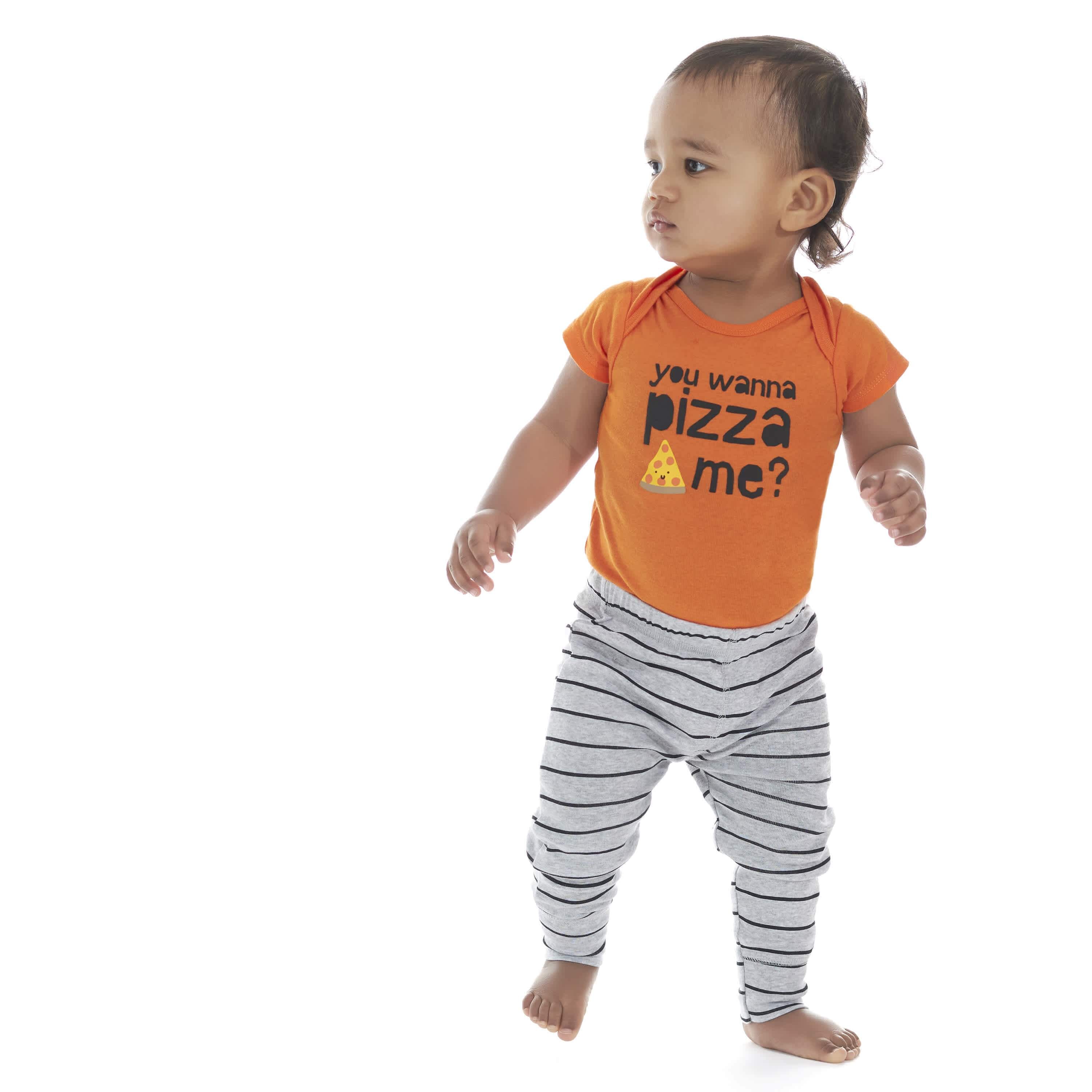 6-Piece Baby Boys Pizza Onesies® Brand Bodysuits & Pants Set - Image 2