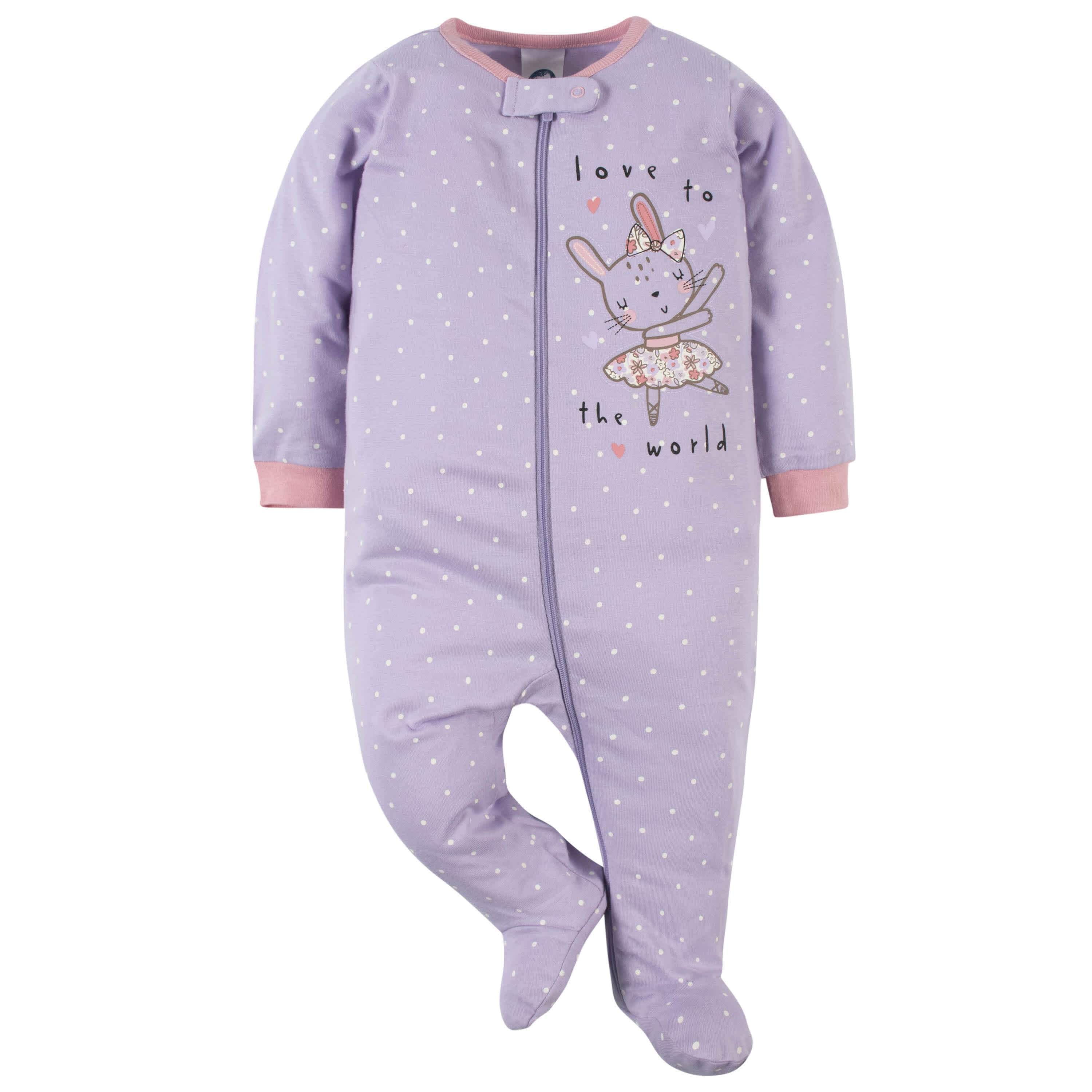 6-Piece Baby Girls Bunny Ballerina OnesiesĀ® Bodysuit and Sleep 'N Play Set - Image 6