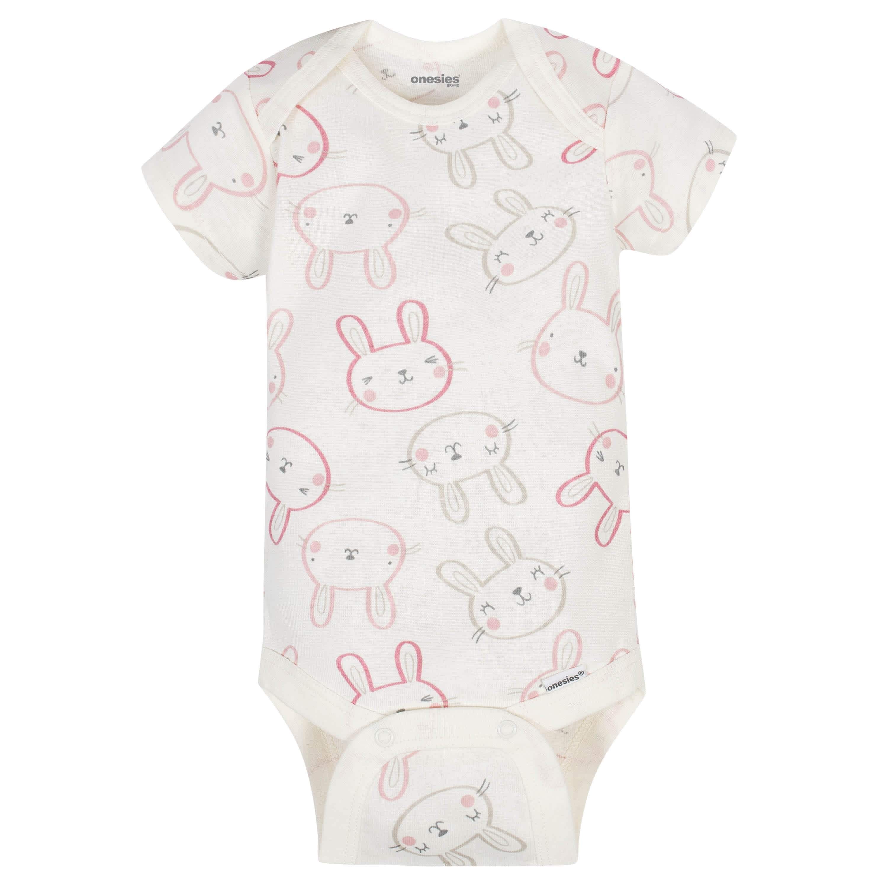 6-Piece Baby Girls Bunny Onesies® Brand Bodysuits & Pants Set - Image 4