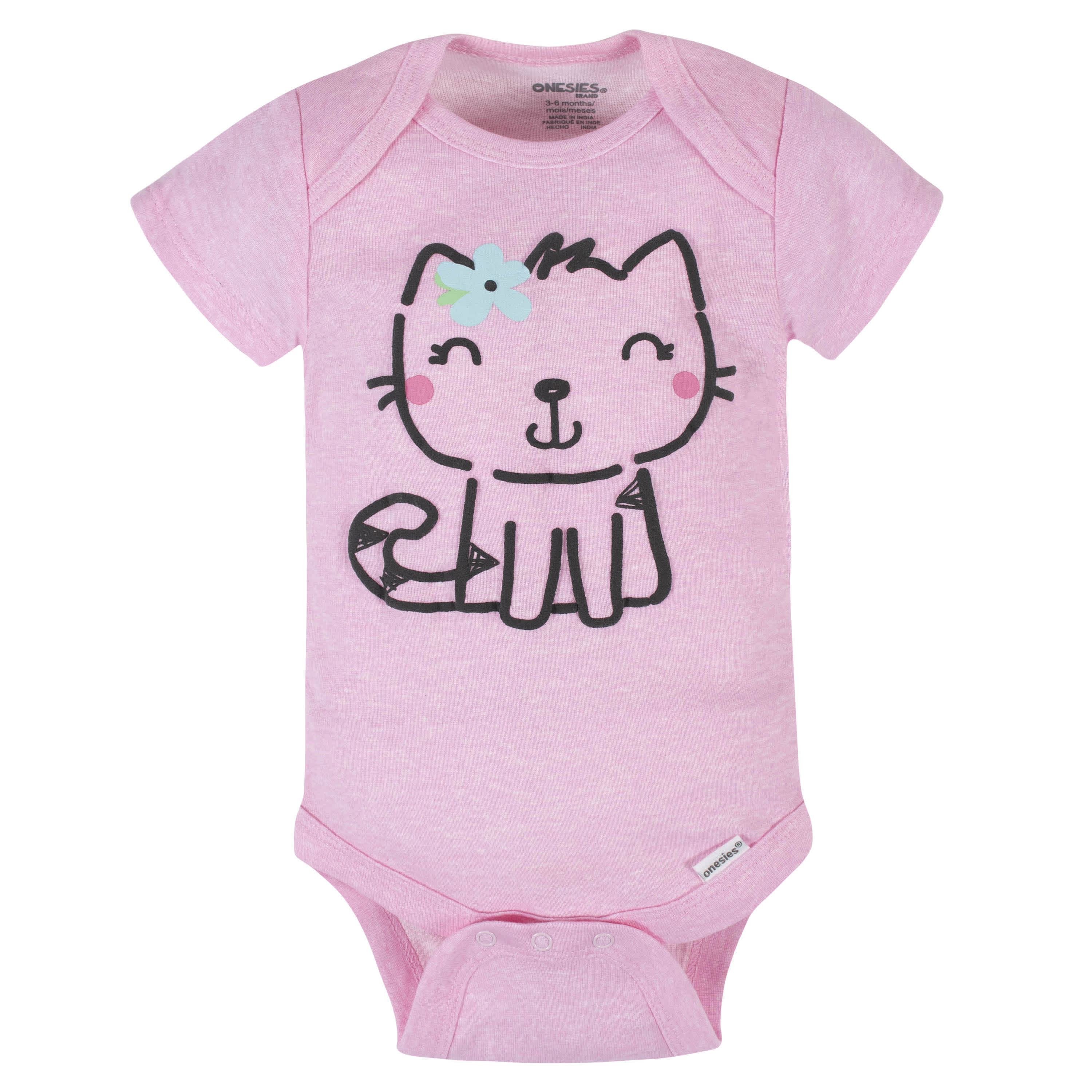 6-Piece Baby Girls Cat Onesies® Brand Bodysuits & Pants Set - Image 2
