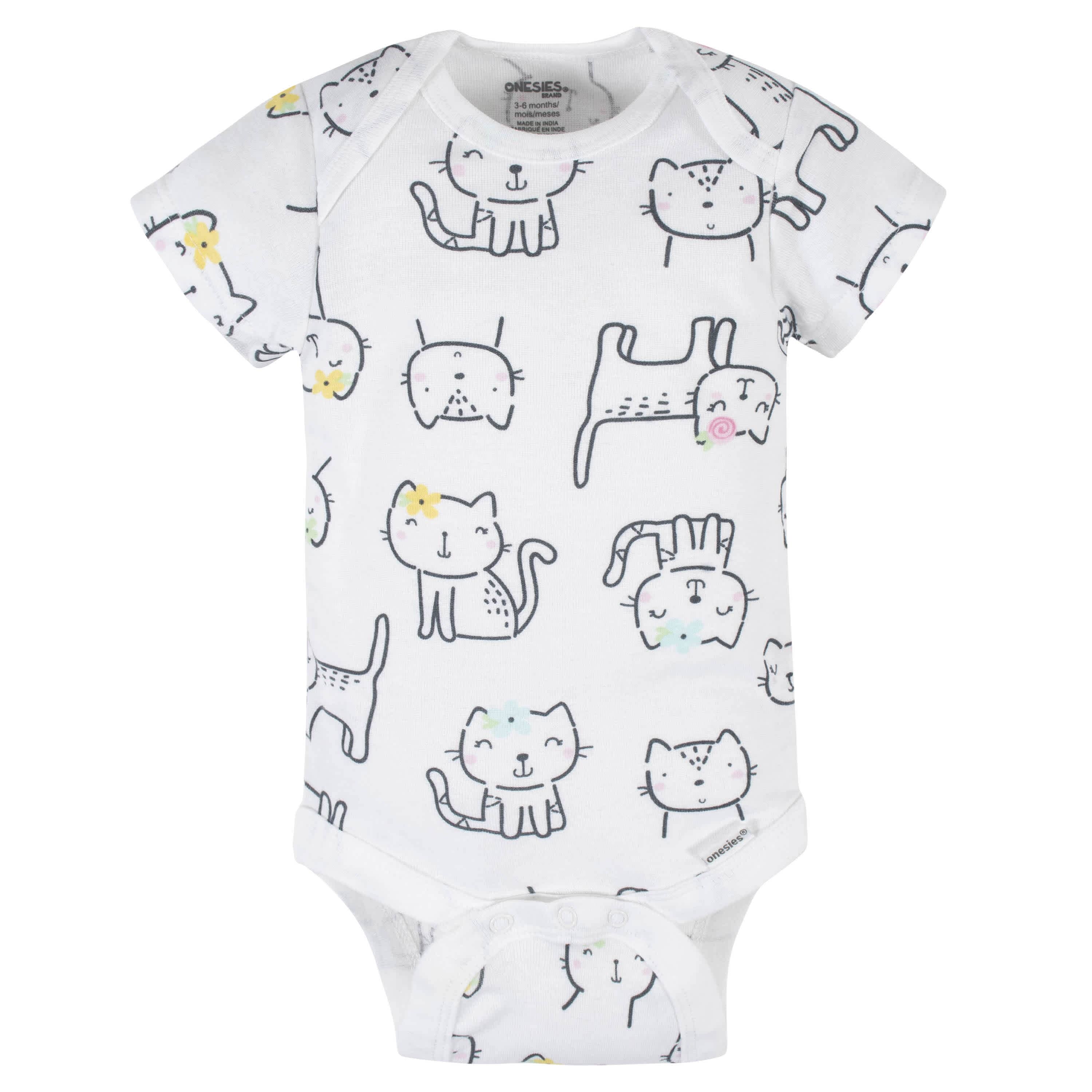 6-Piece Baby Girls Cat Onesies® Brand Bodysuits & Pants Set - Image 3