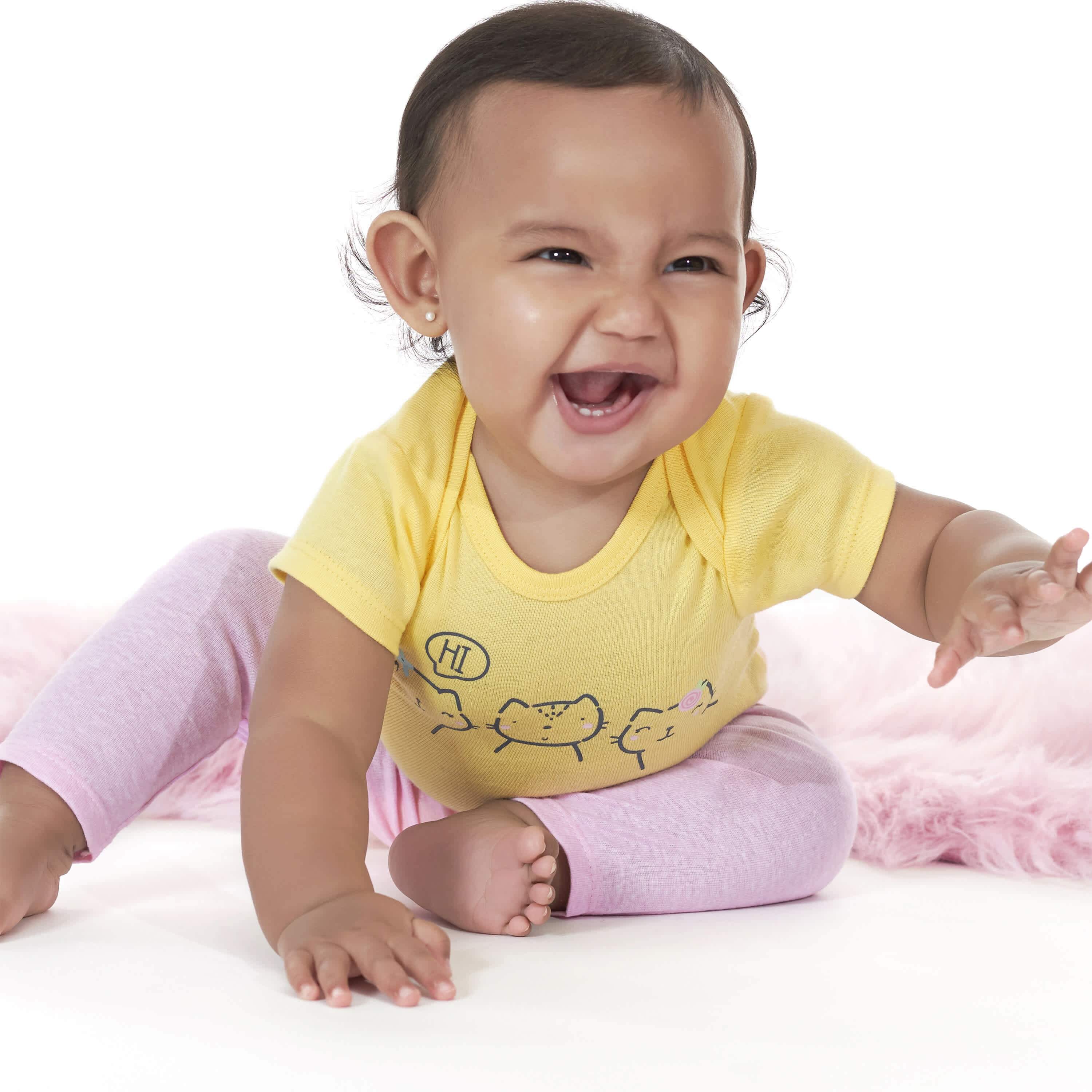6-Piece Baby Girls Cat OnesiesĀ® Brand Bodysuit & Sleep 'N Play Set - Image 3