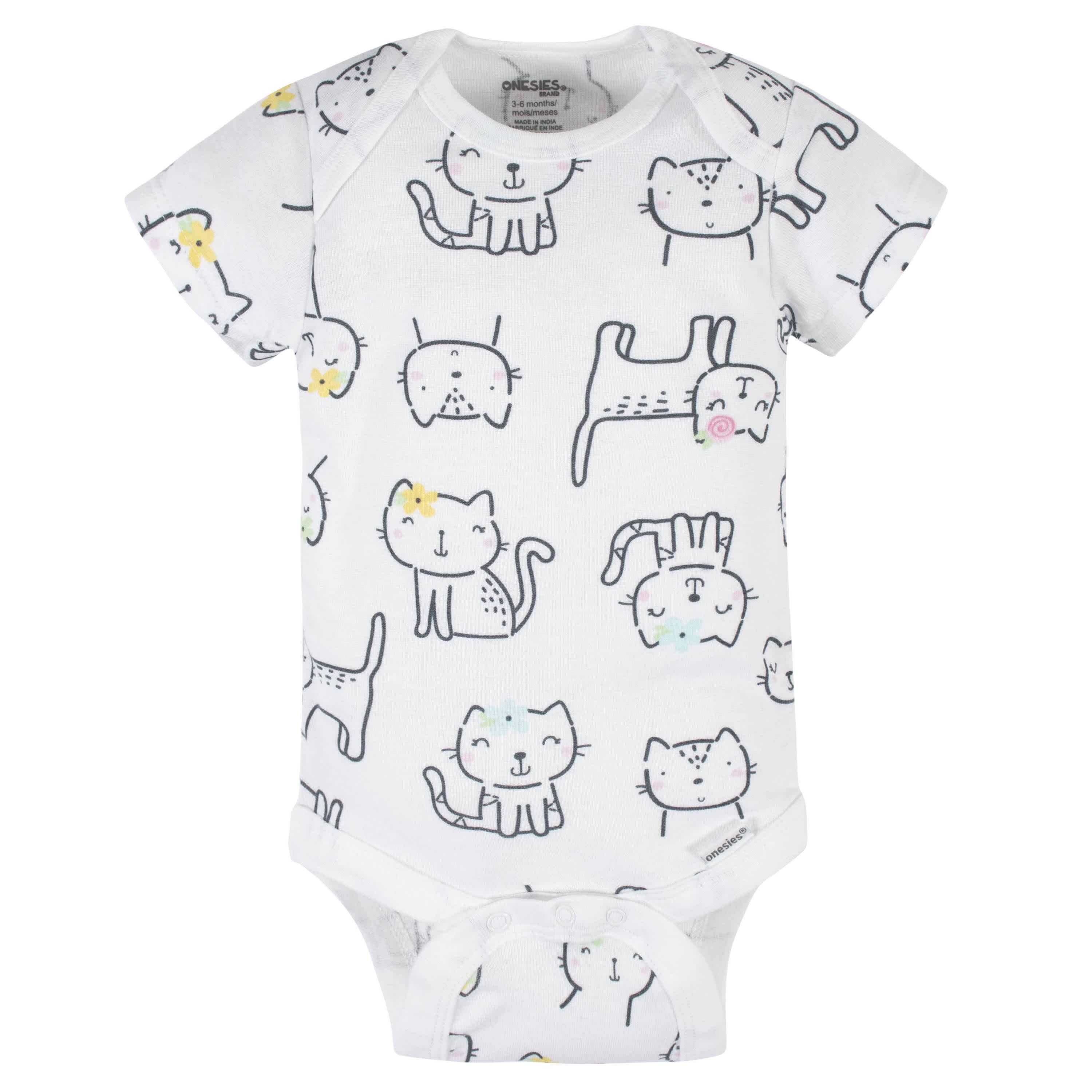 6-Piece Baby Girls Cat OnesiesĀ® Brand Bodysuit & Sleep 'N Play Set - Image 5