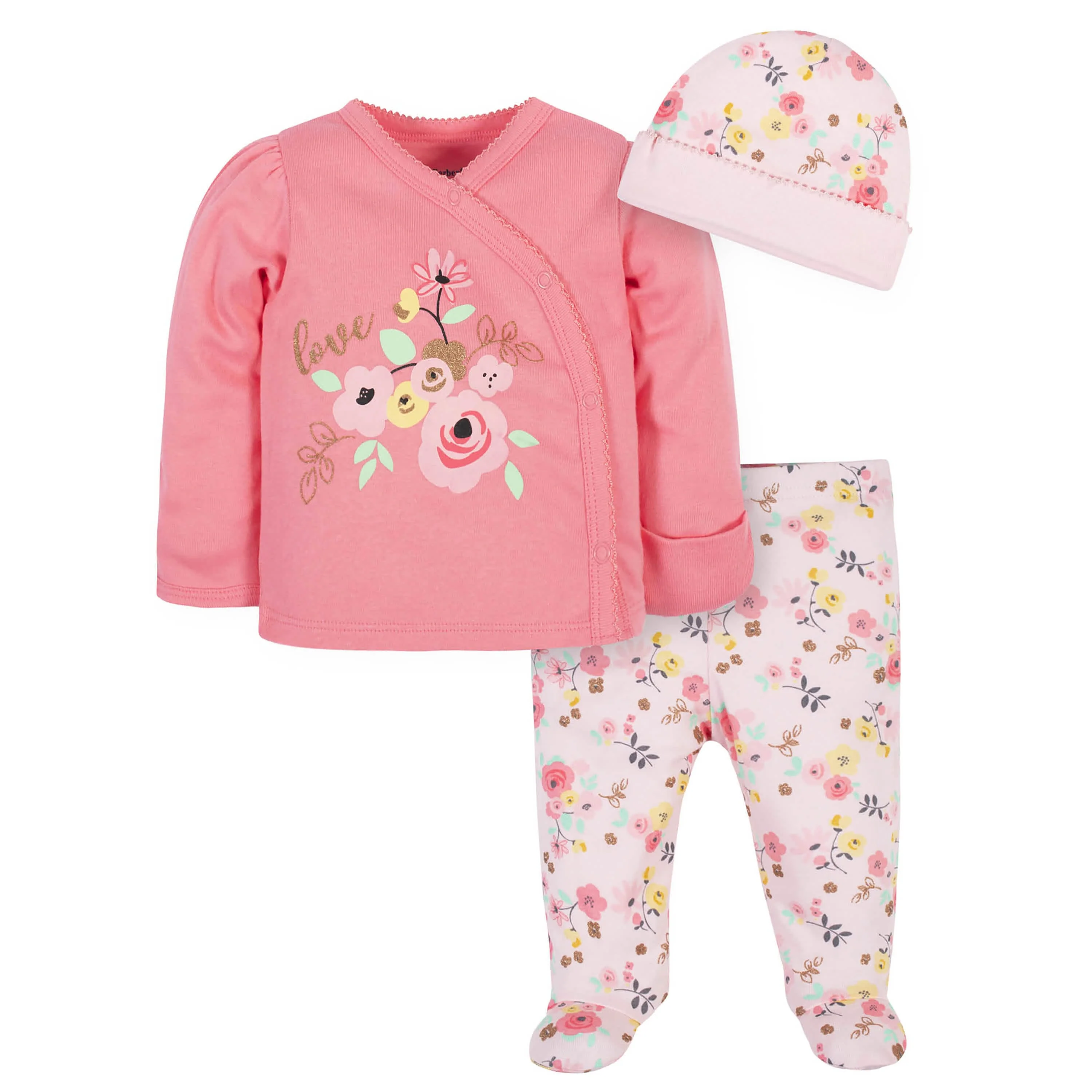 6-Piece Baby Girls Love You Onesies® Bodysuits & Take-Me-Home Set - Image 6