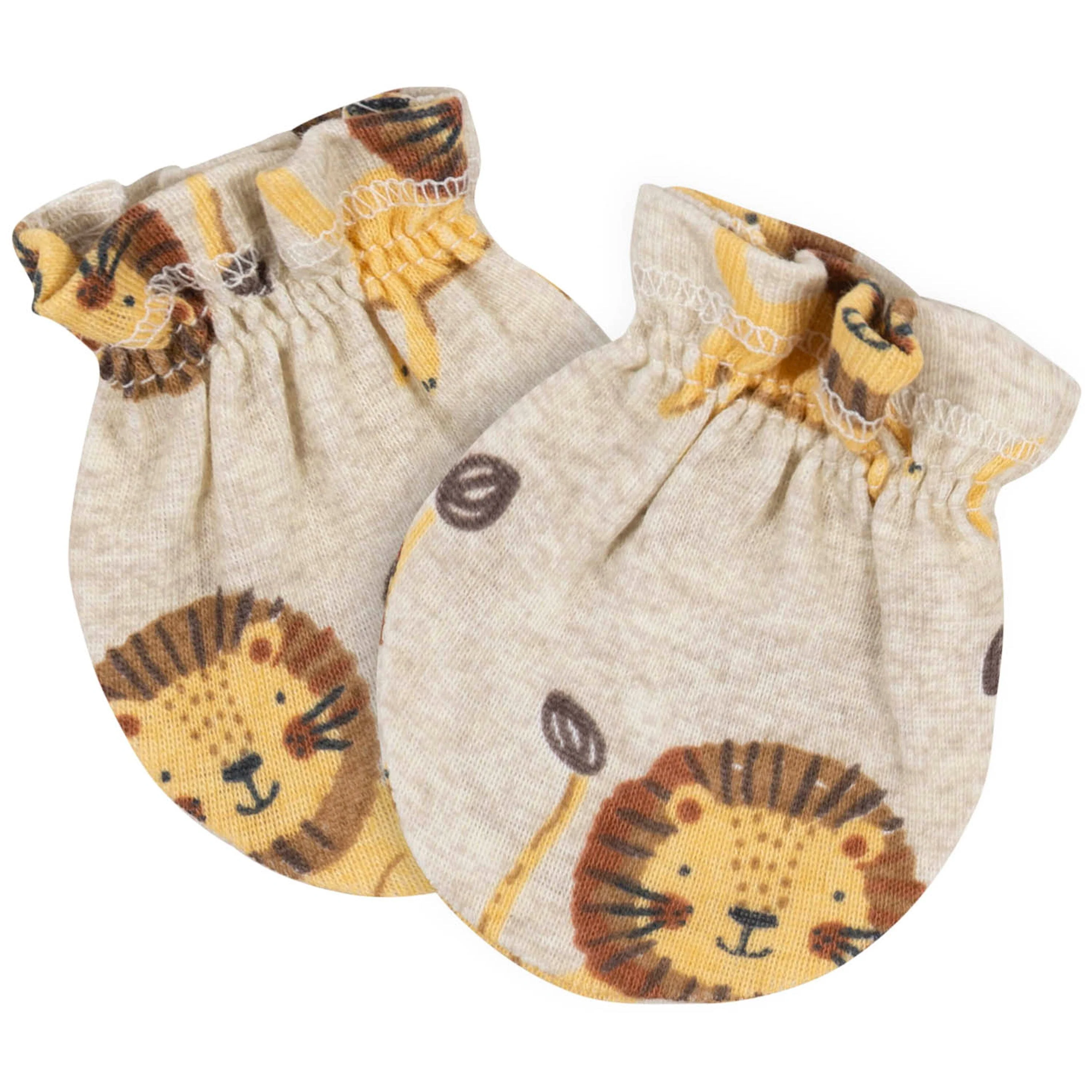 7-Piece Baby Neutral Lion Caps & Mittens Set - Image 5