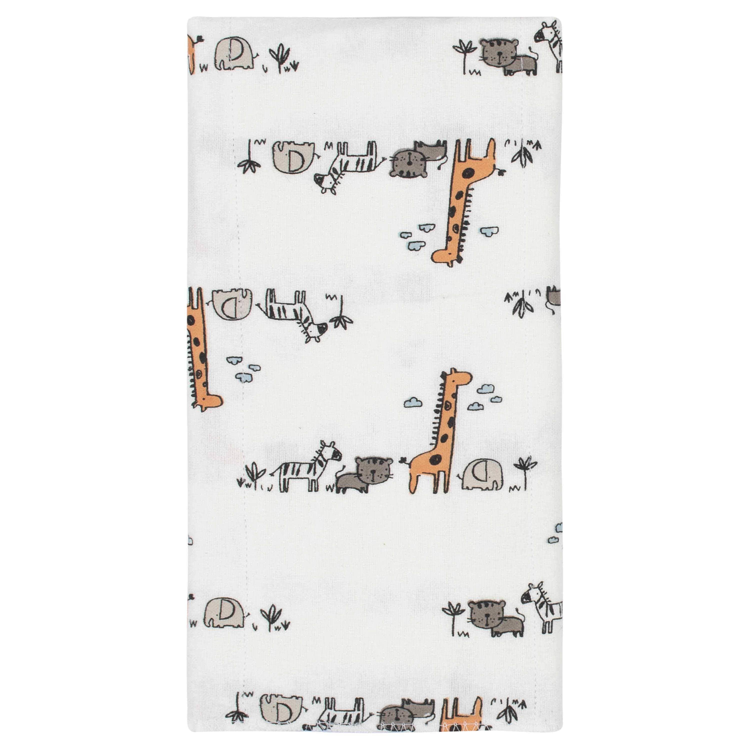 8-Pack Baby Boys Jungle Flannel Burp Cloths - Image 3