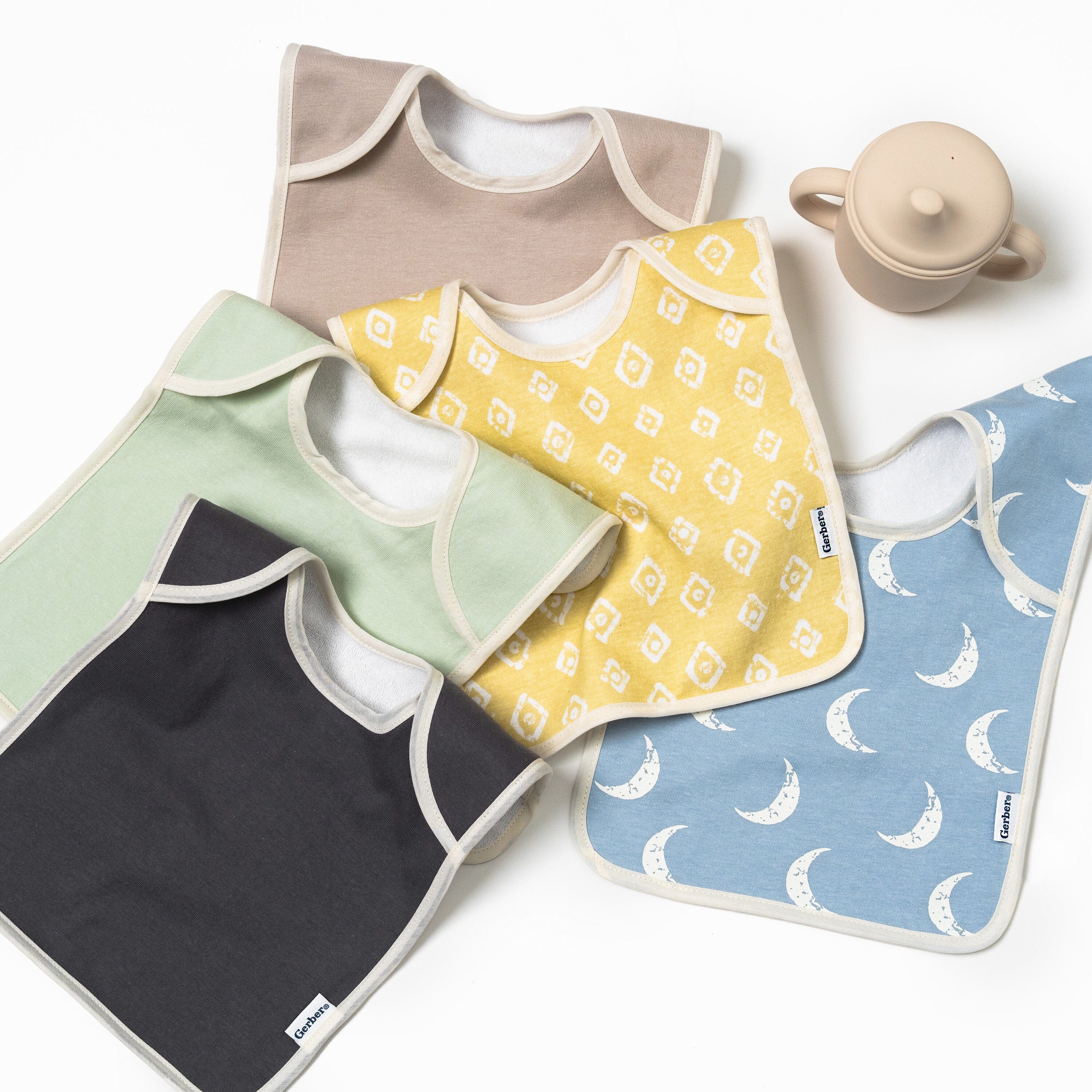 8-Pack Baby Boys Space Jersey Lap Shoulder Bibs - Image 8