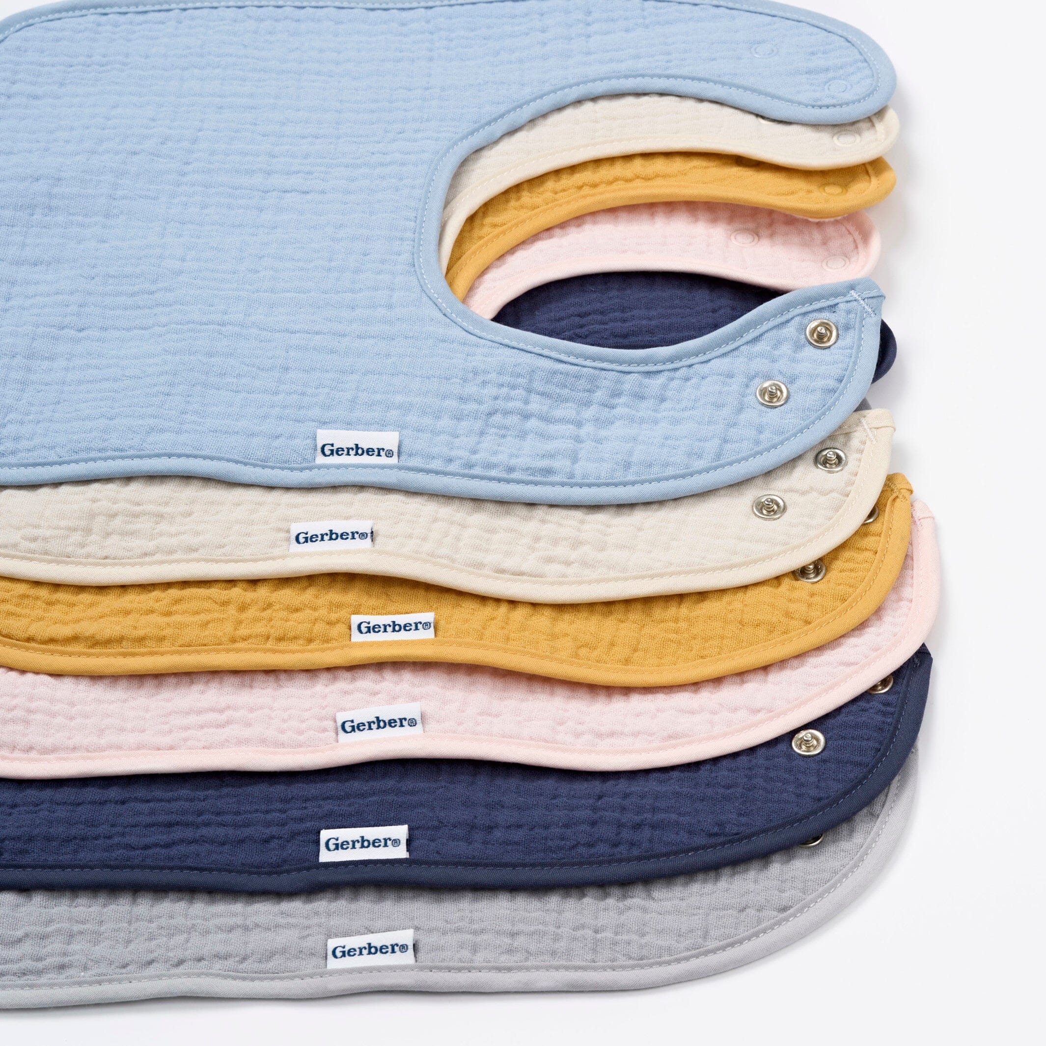 8-Pack Baby Boys Multi-color Muslin Drooling Bibs - Image 2