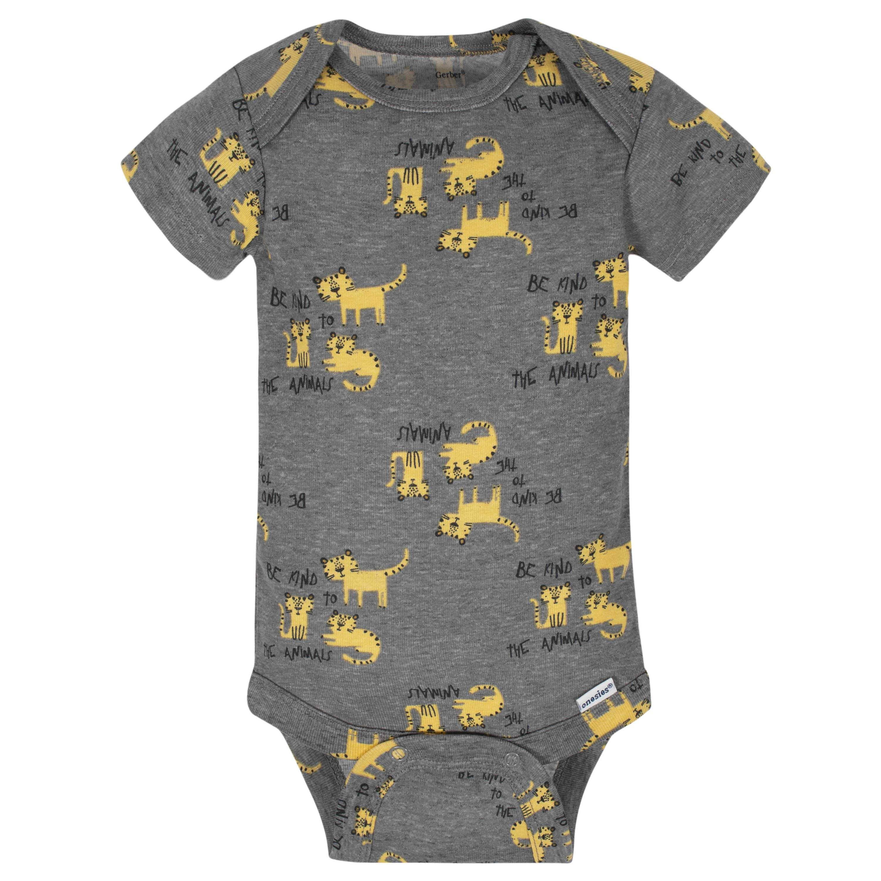 8-Pack Baby Boys Tiger Short Sleeve Onesies® Bodysuits - Image 4