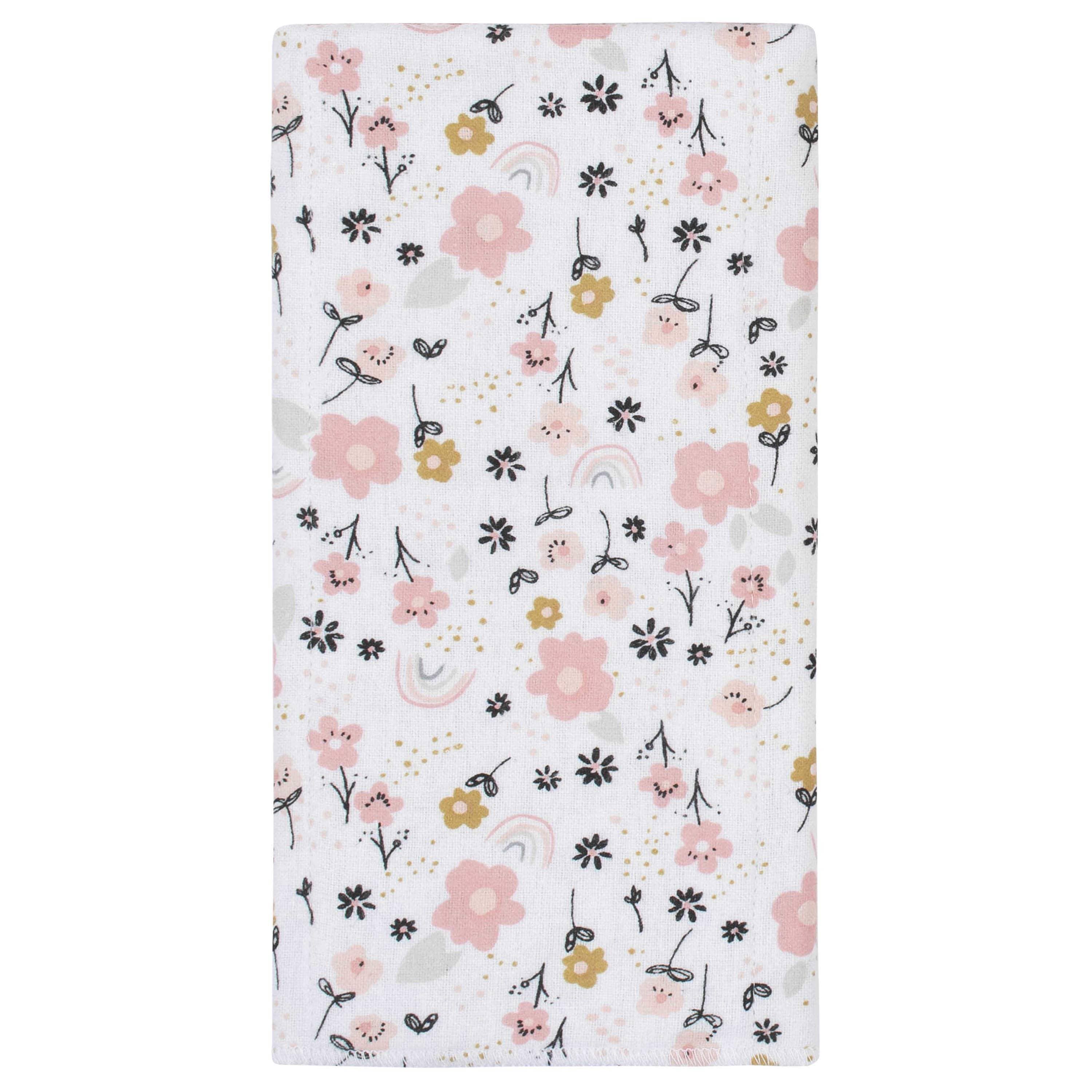 8-Pack Baby Girls Bear Flannel Burp Cloths - Image 5
