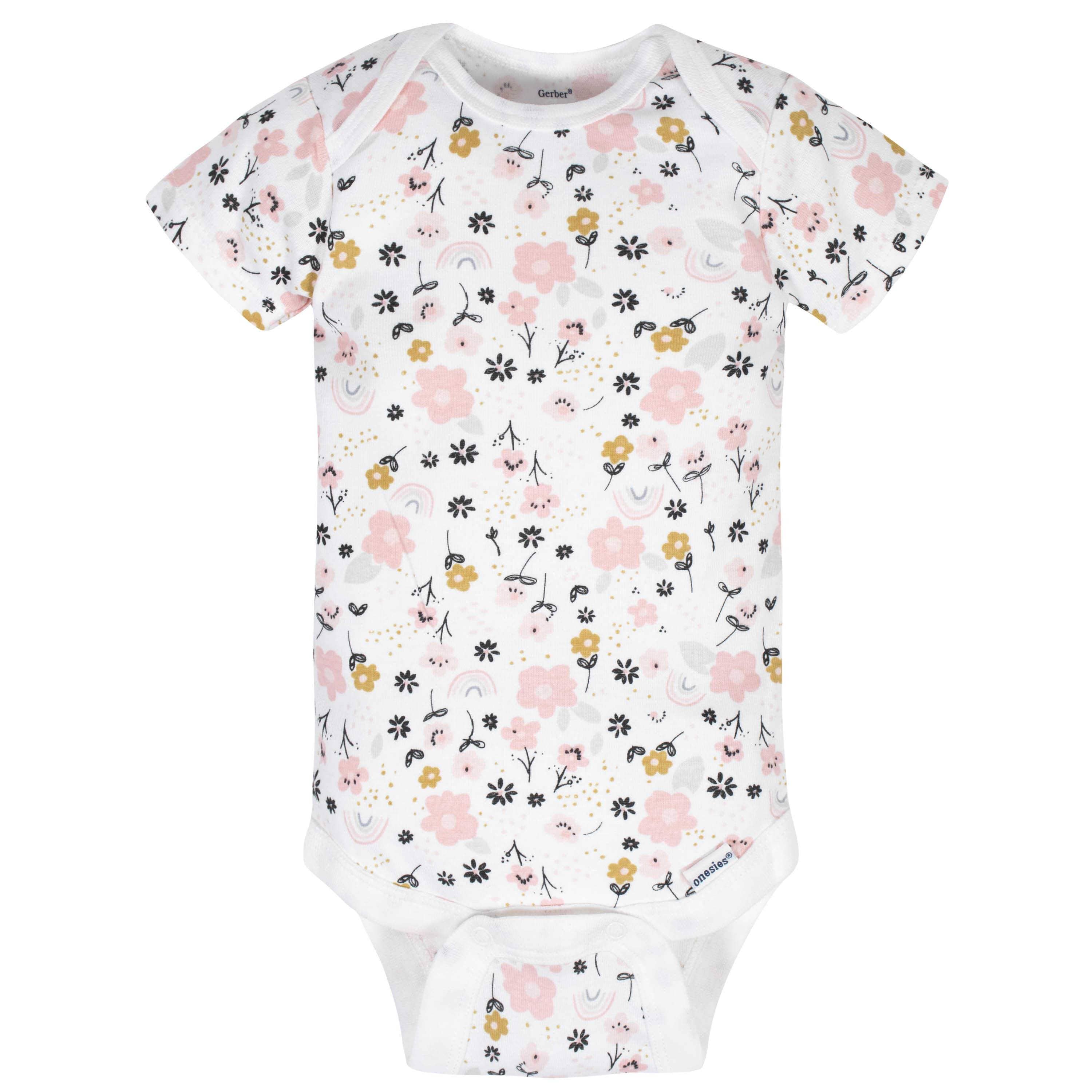 8-Pack Baby Girls Bear Short Sleeve Onesies® Bodysuits - Image 4