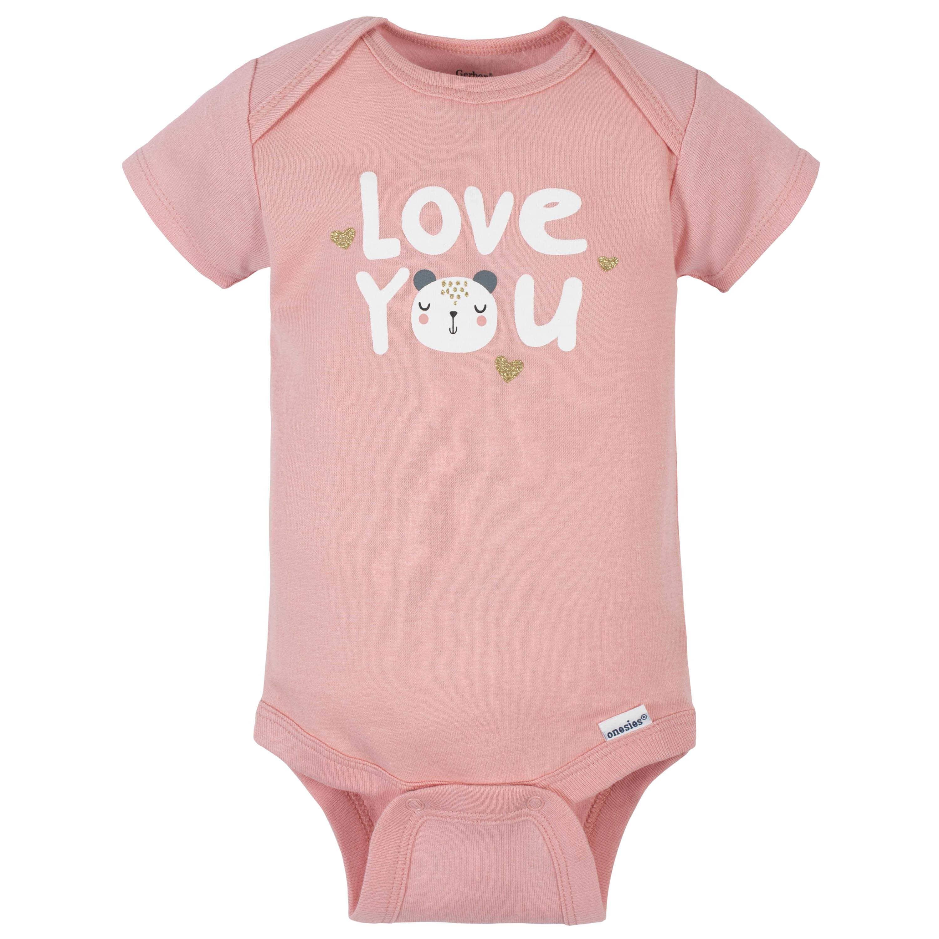 8-Pack Baby Girls Bear Short Sleeve Onesies® Bodysuits - Image 8