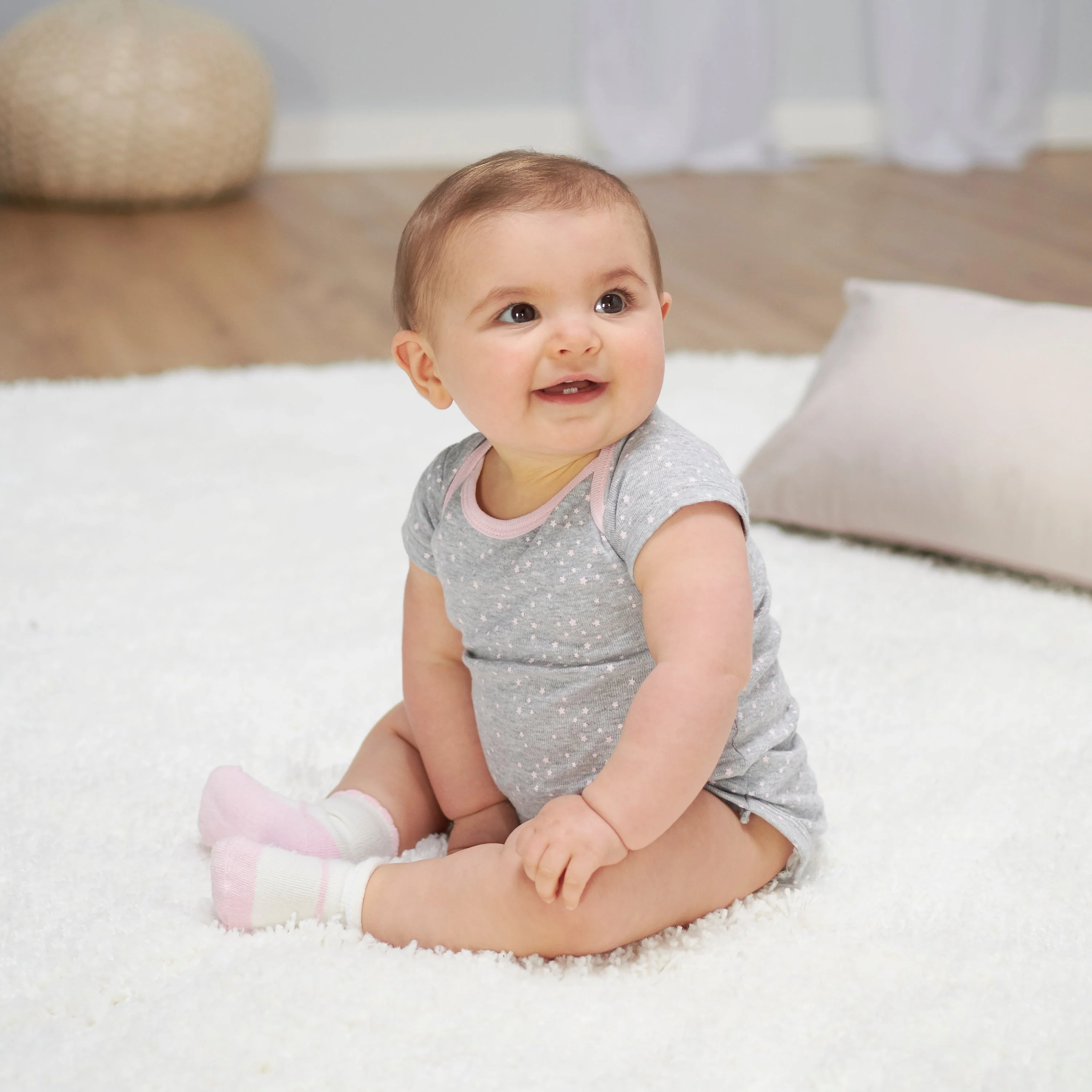 GerberĀ® 8-pack Baby Girls' Bunny Short Sleeve OnesiesĀ® Bodysuits - Image 2