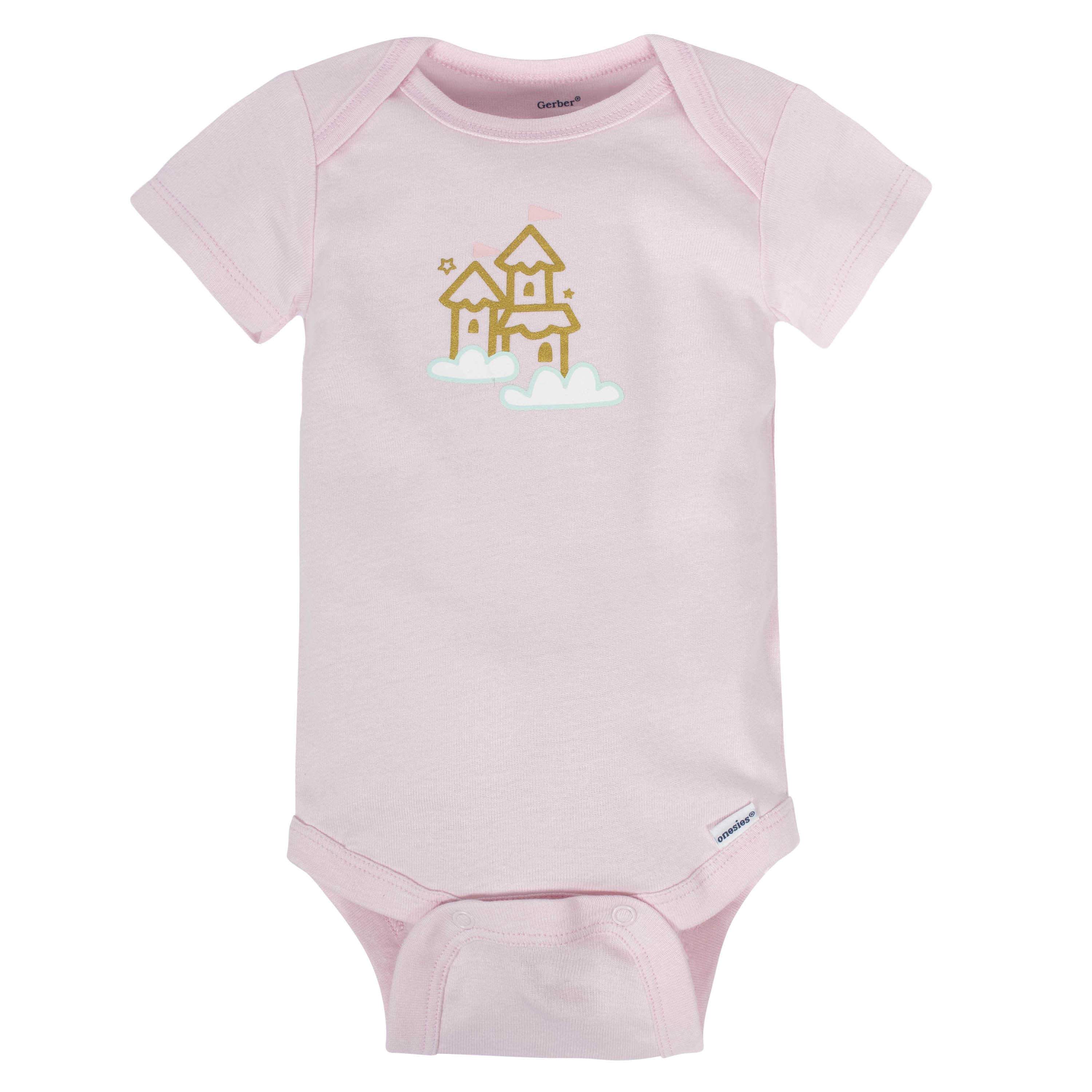 Gerber® 8-pack Baby Girls' Castle Short Sleeve Onesies® Bodysuits - Image 5