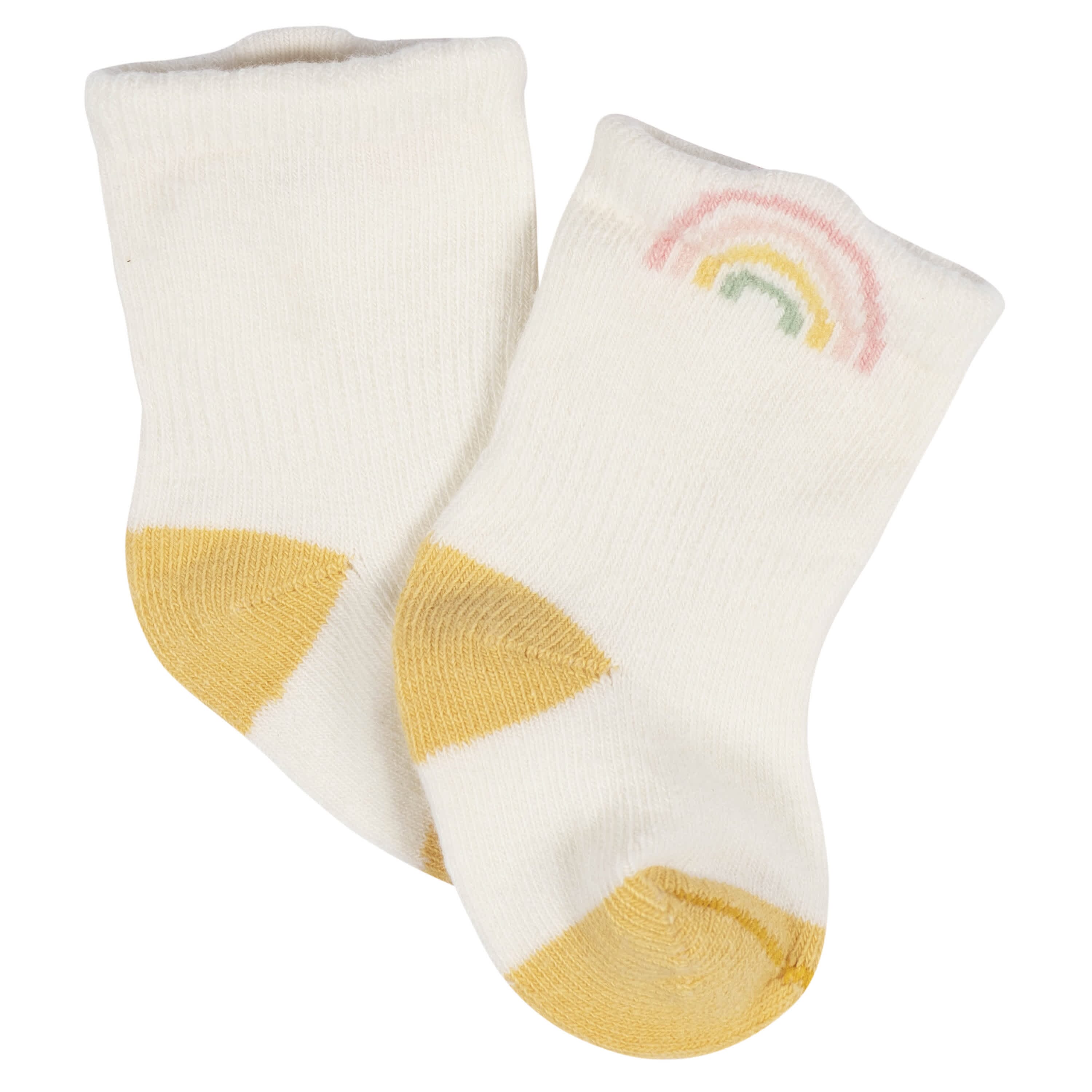 8-Pack Baby Girls Golden Floral Jersey Wiggle Proof® Socks - Image 4