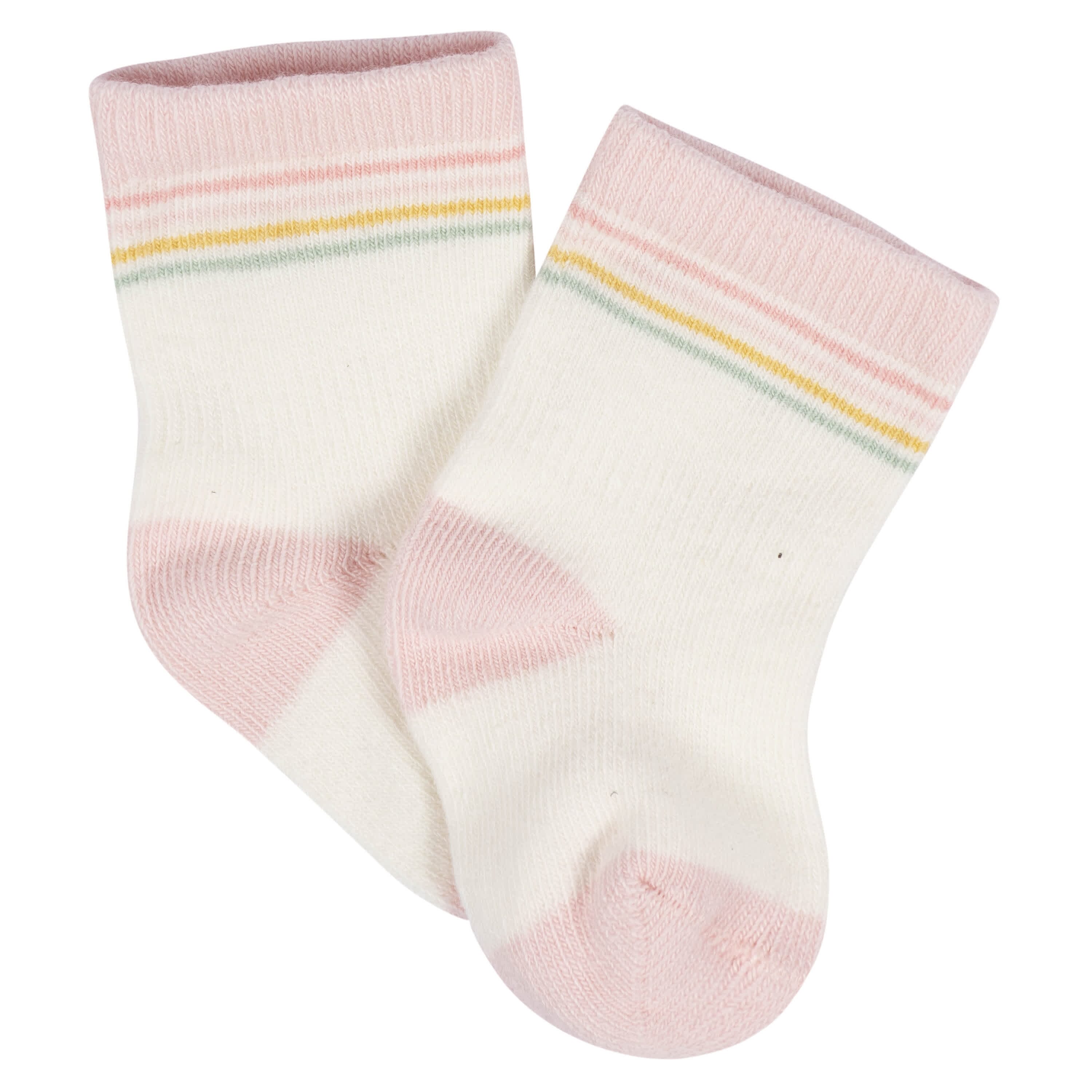 8-Pack Baby Girls Golden Floral Jersey Wiggle Proof® Socks - Image 6