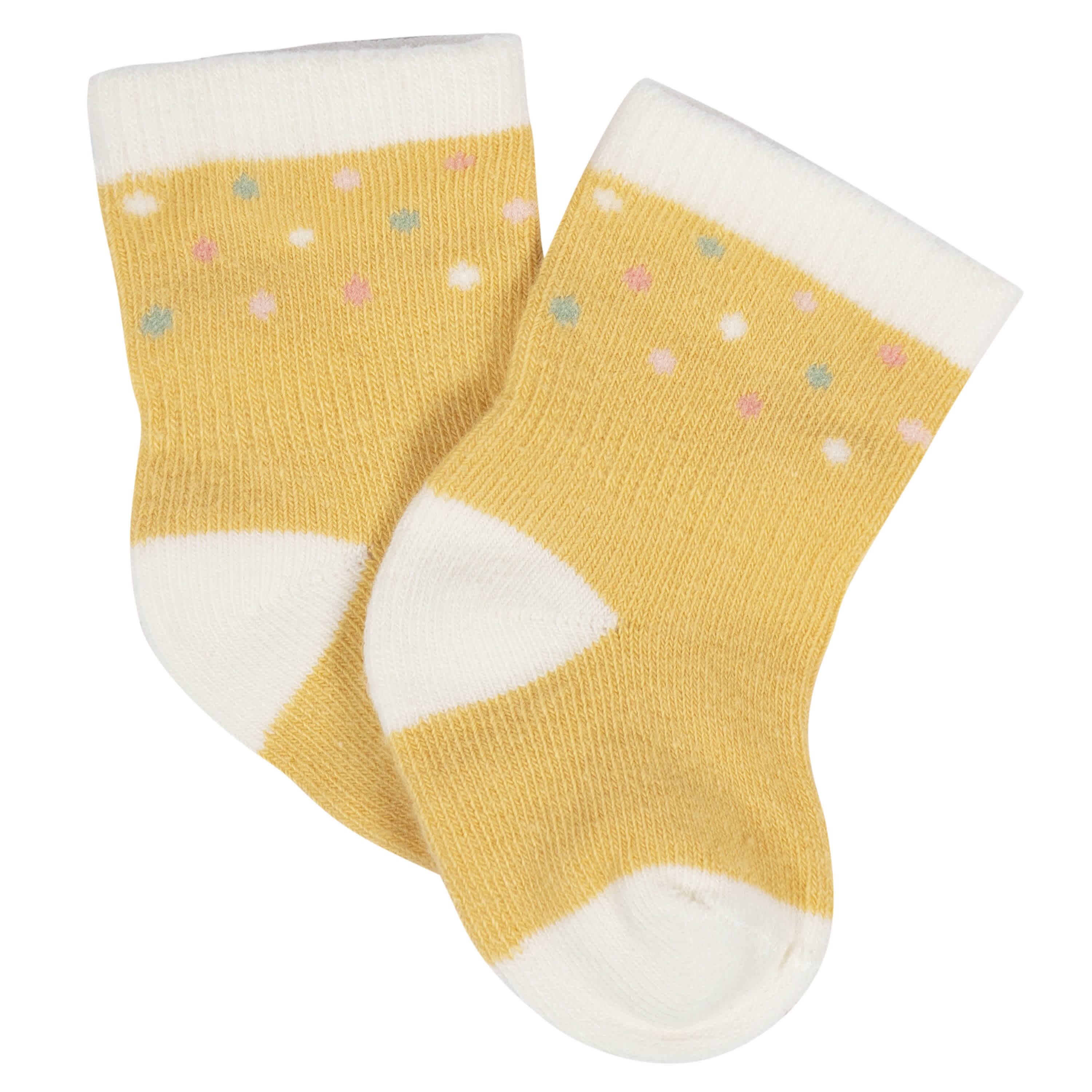 8-Pack Baby Girls Golden Floral Jersey Wiggle Proof® Socks - Image 9