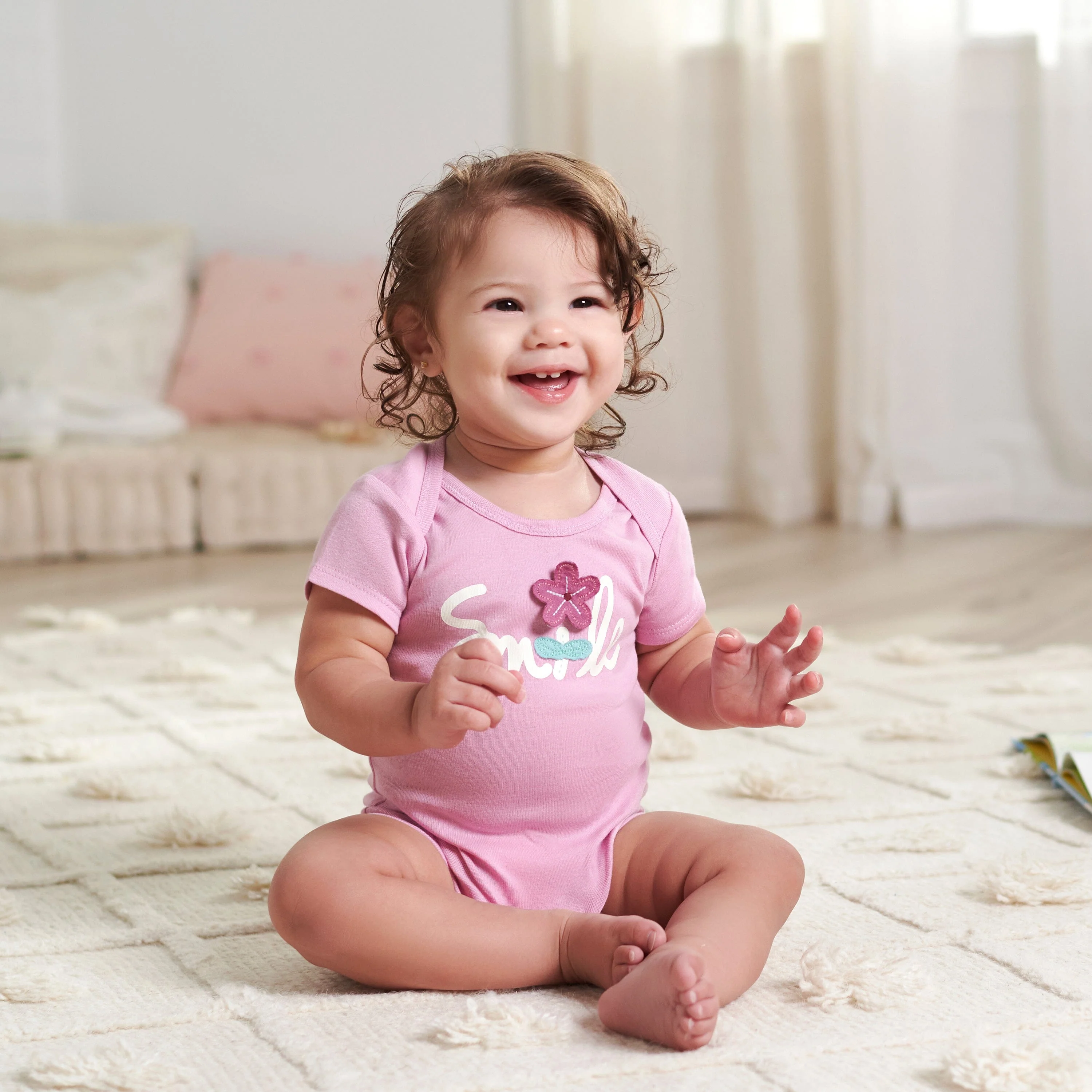 8-Pack Baby Girls Lavender Garden Onesies® Bodysuits - Image 2
