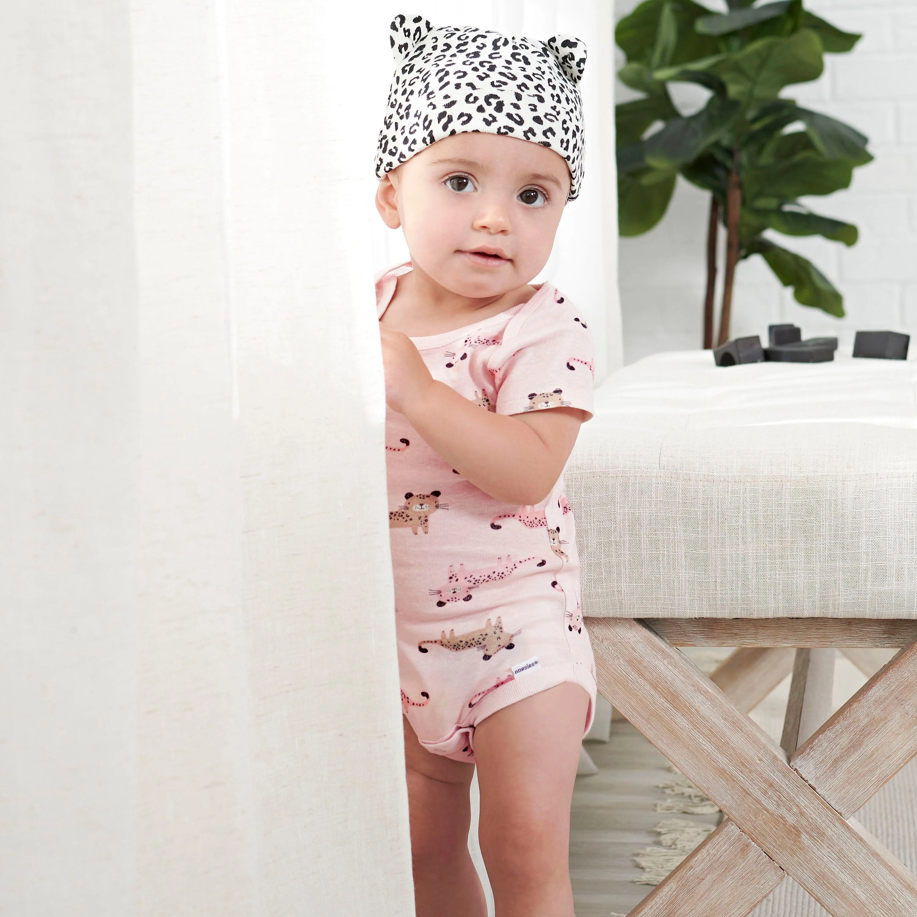 8-Pack Baby Girls Leopard Short Sleeve Onesies® Bodysuits - Image 2