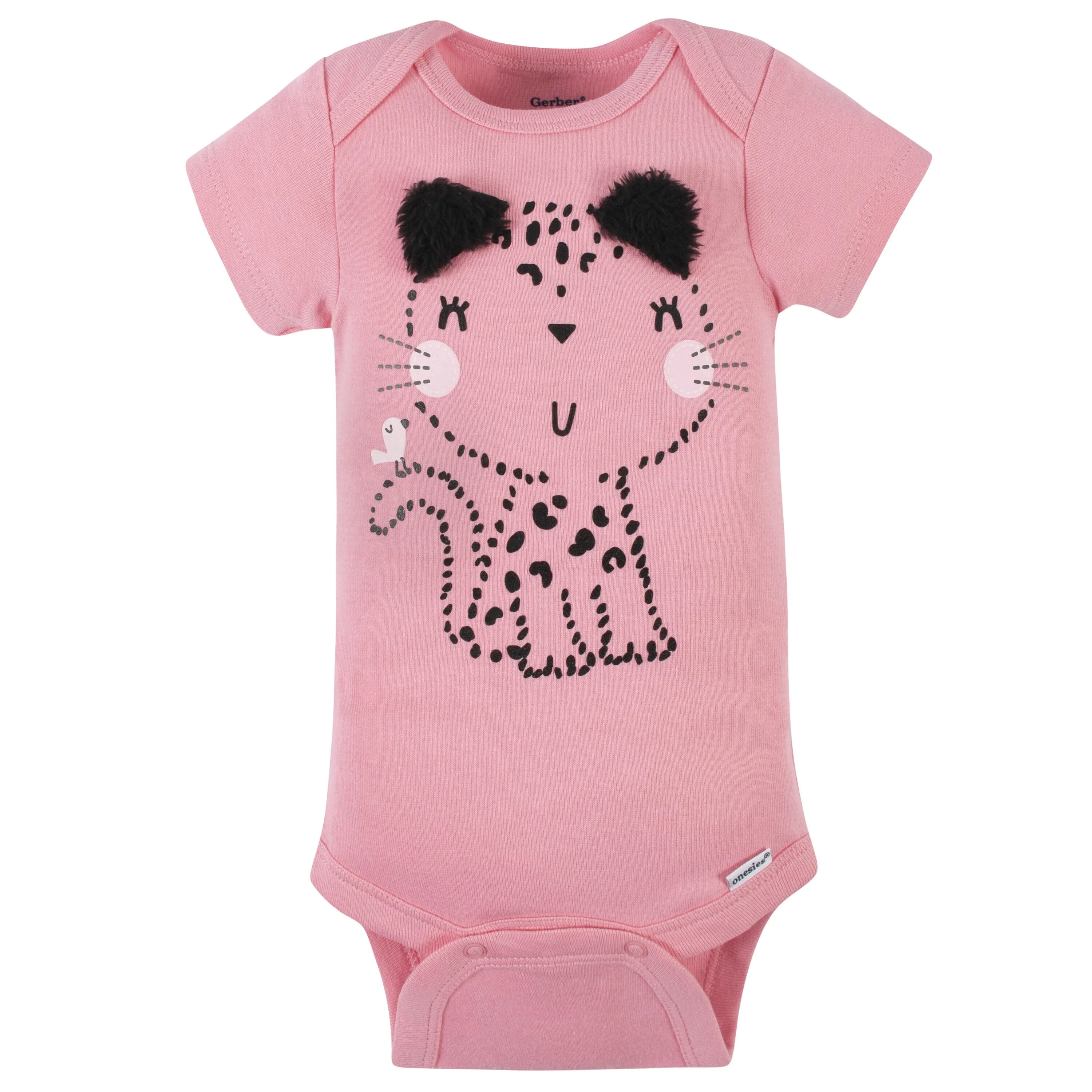 8-Pack Baby Girls Leopard Short Sleeve Onesies® Bodysuits - Image 3