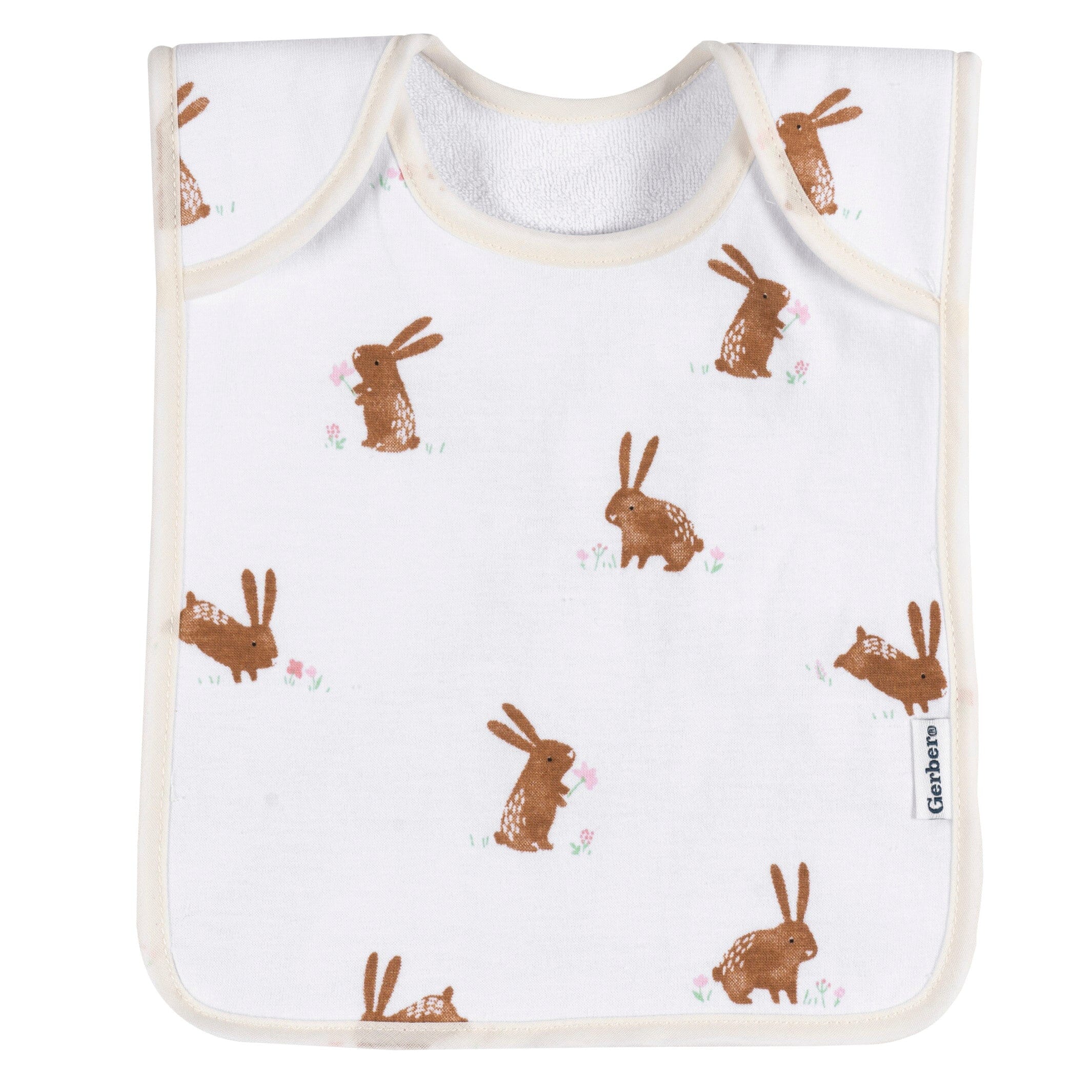 8-Pack Baby Girls Bunny Floral Jersey Lap Shoulder Bibs - Image 4