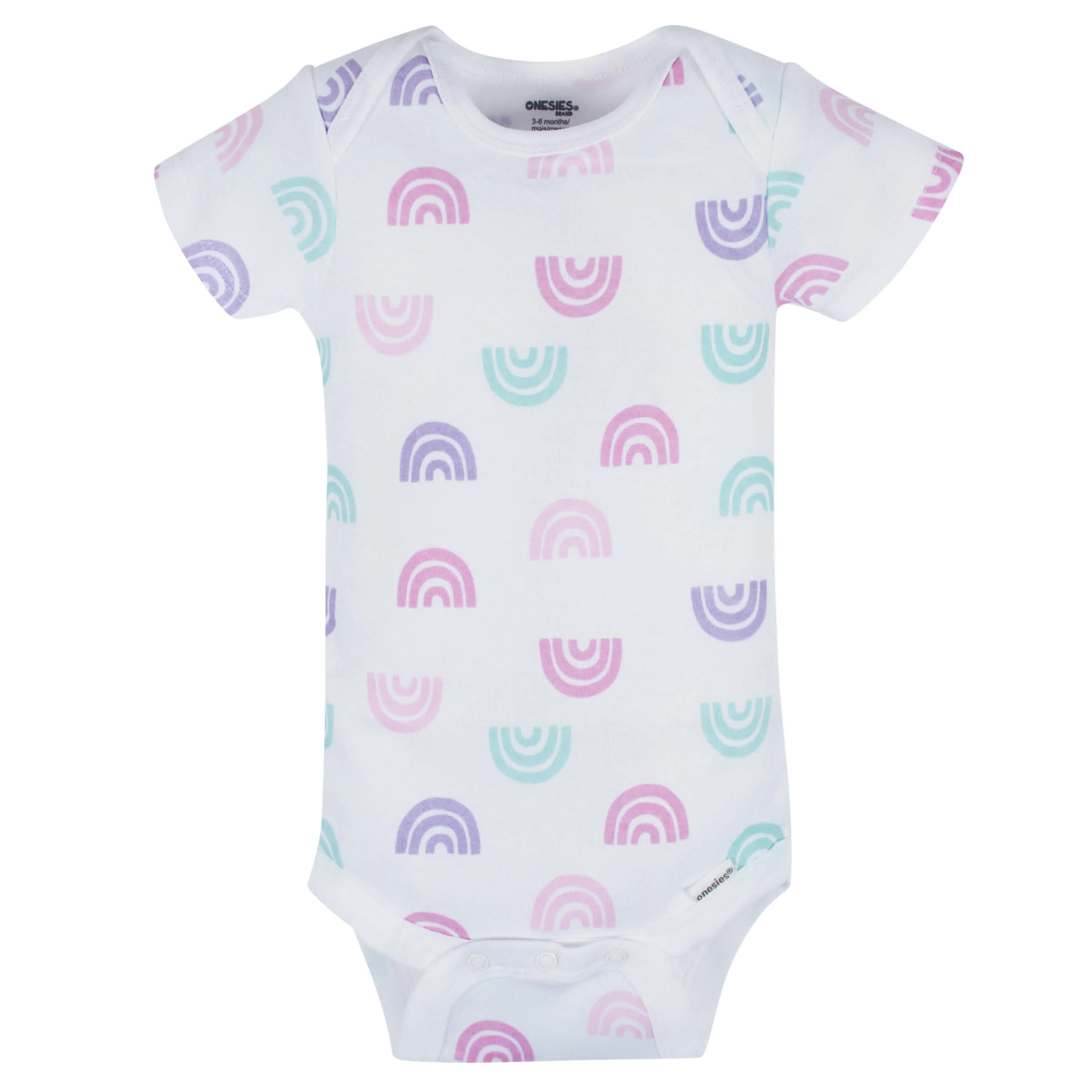 8-Pack Baby Girls Rainbow Floral Short Sleeve Onesies® Bodysuits - Image 3
