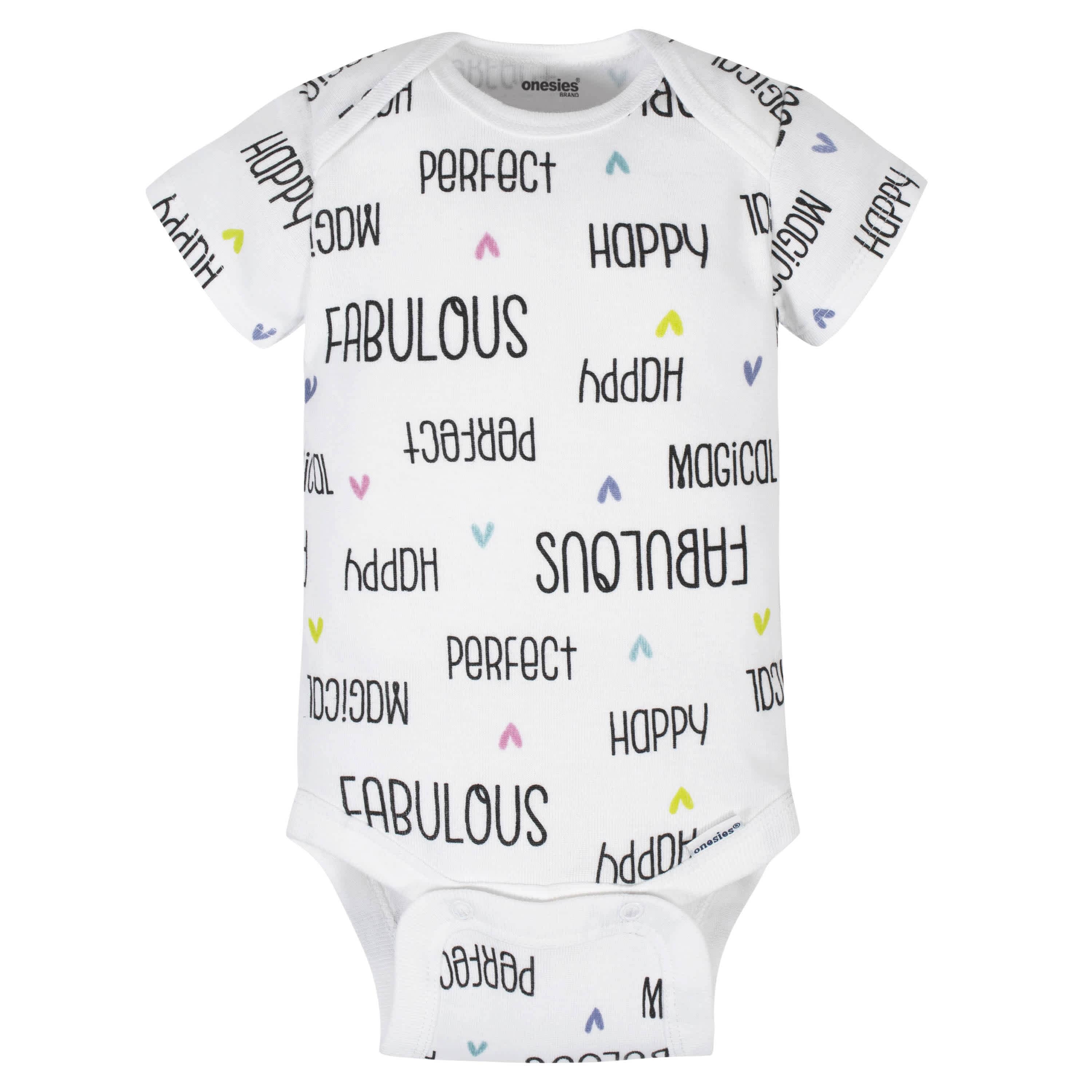 8-Pack Baby Girls Unicorns Onesies® Brand Bodysuits - Image 3