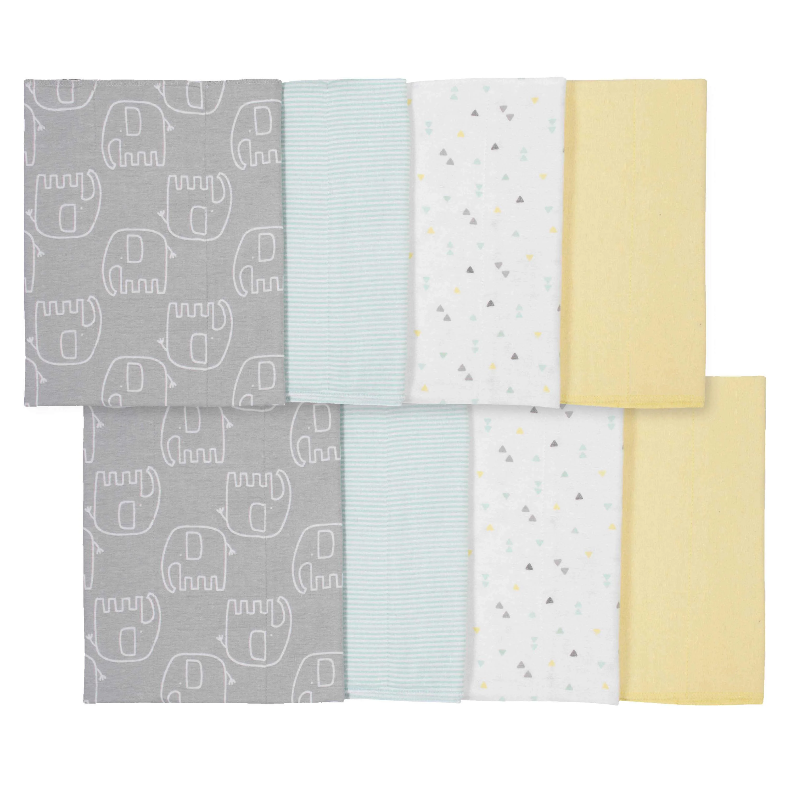 8-Pack Baby Neutral Animals Burp Cloths