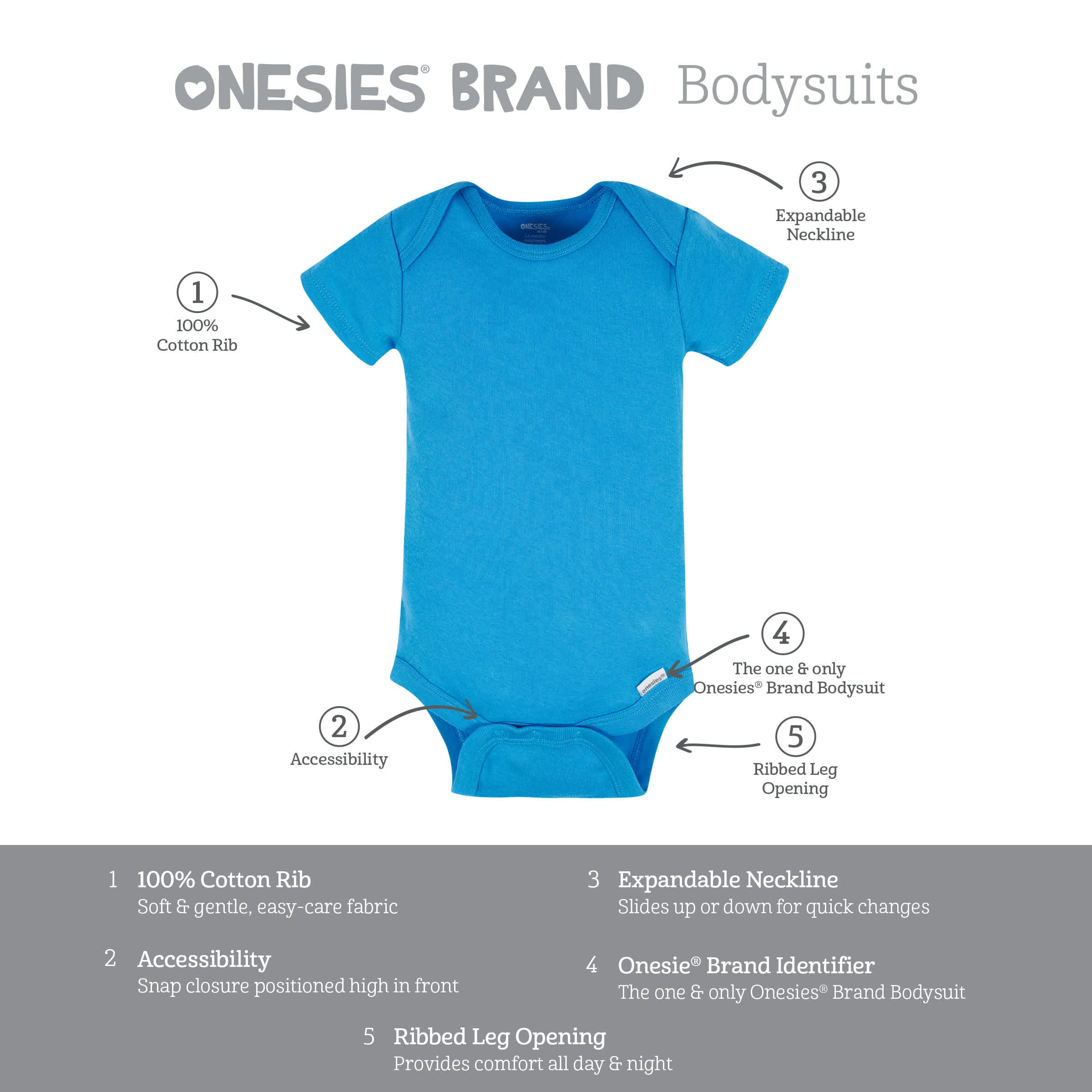 8-Pack Baby Neutral Classic Rainbow Short Sleeve Onesies® Bodysuits - Image 10