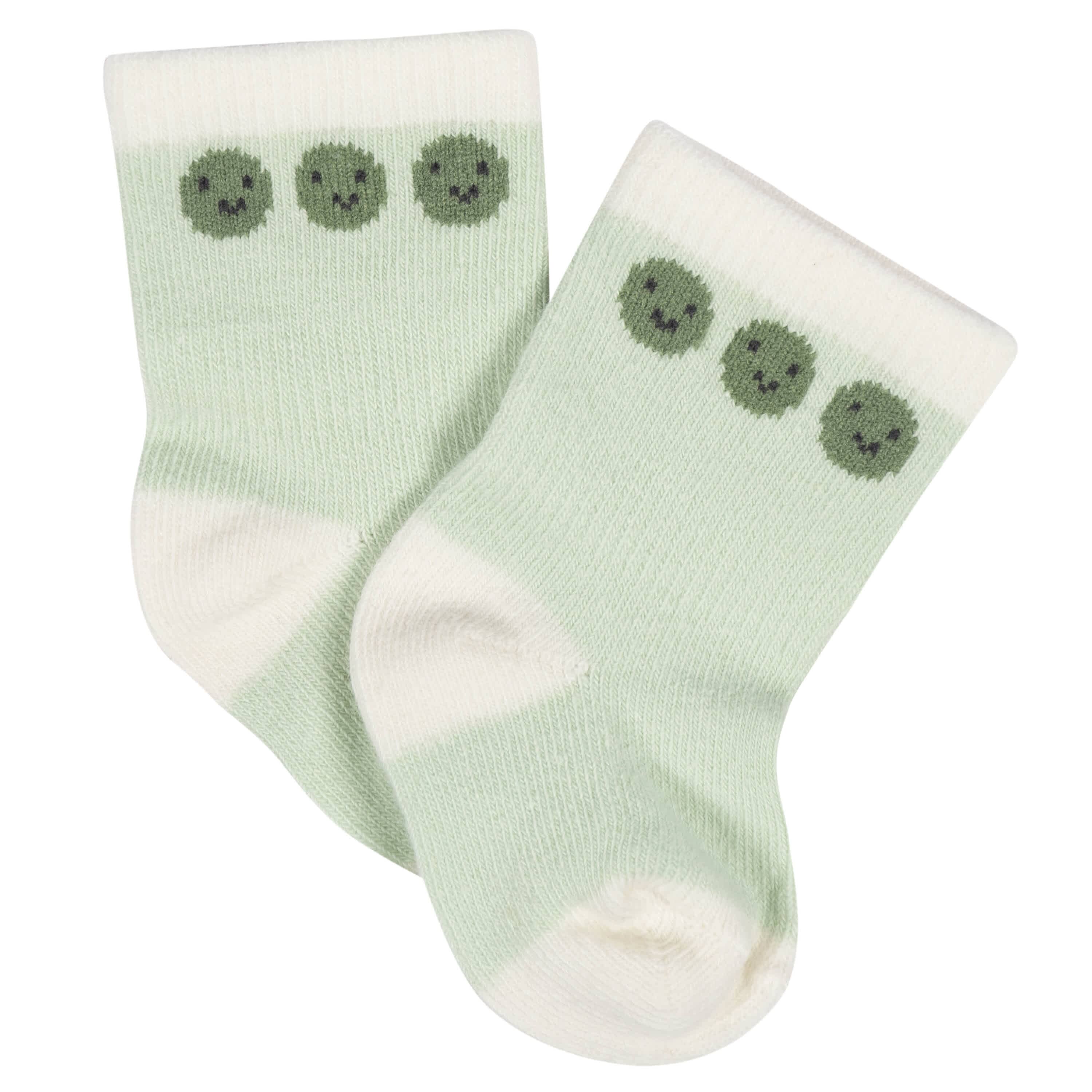 8-Pack Baby Neutral Happy Veggies Jersey Wiggle Proof® Socks - Image 4