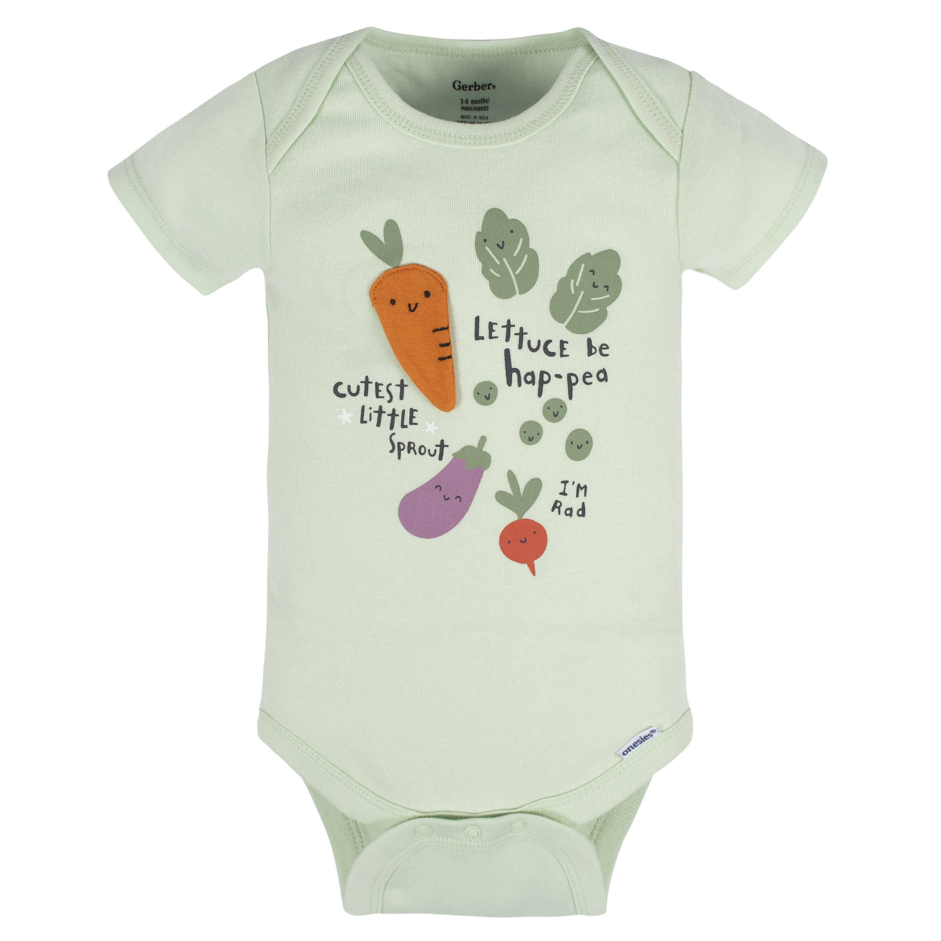 8-Pack Baby Neutral Happy Veggies Onesies® Bodysuits - Image 3