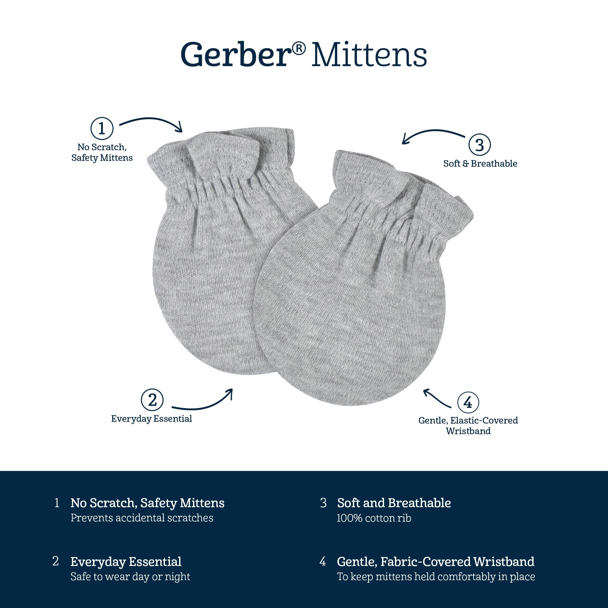 8-Pack Baby Neutral Light Pink No Scratch Mittens - Image 4