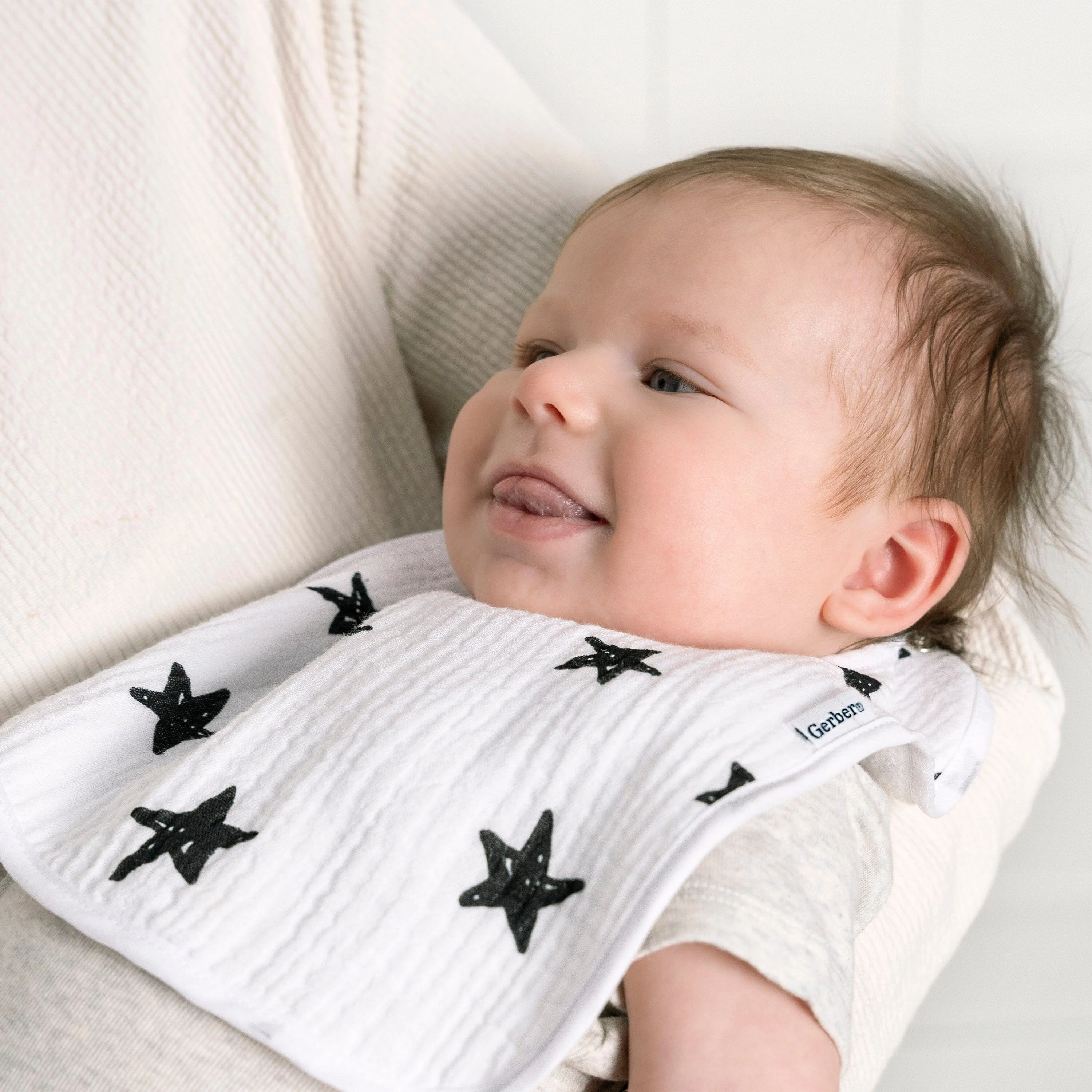 8-Pack Baby Neutral Black & White Muslin Drooling  Bibs - Image 2