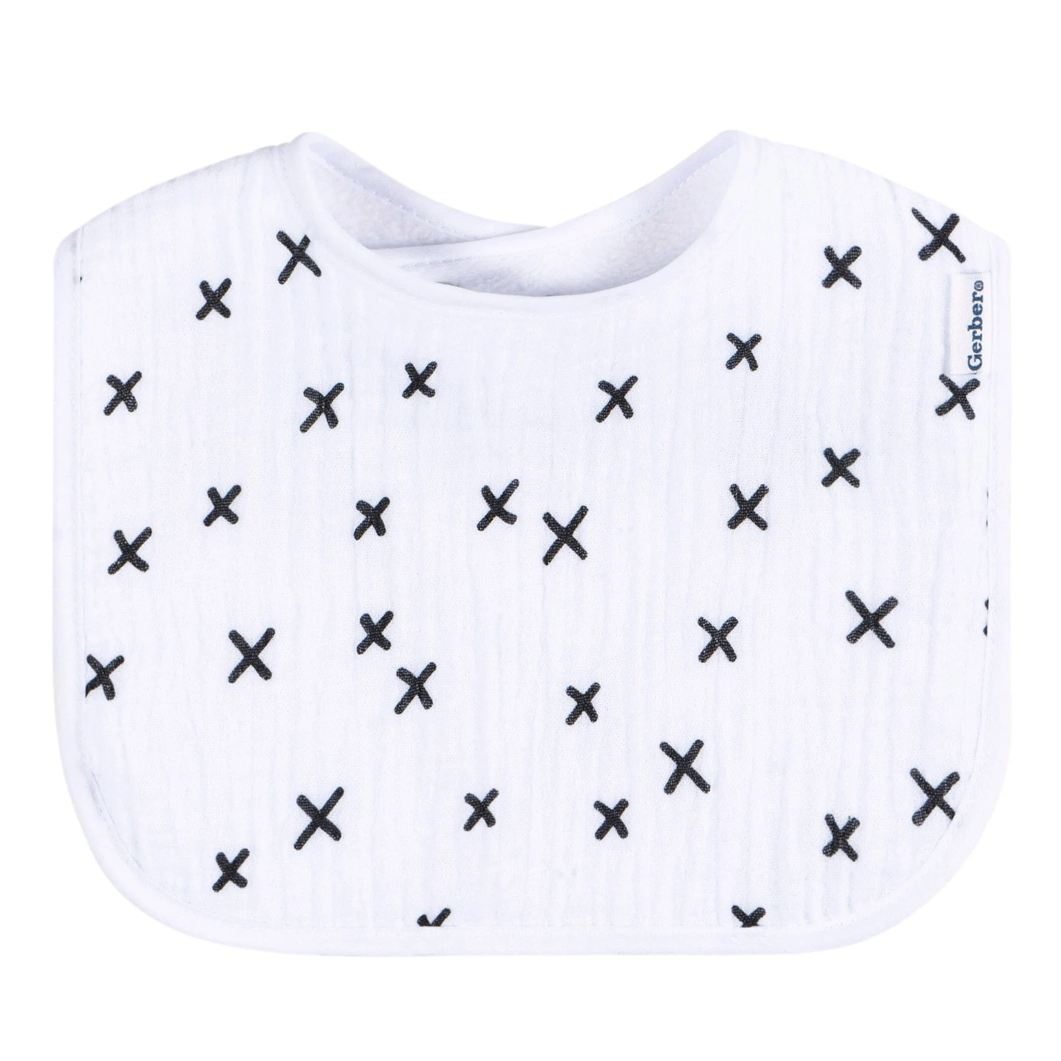 8-Pack Baby Neutral Black & White Muslin Drooling  Bibs - Image 3