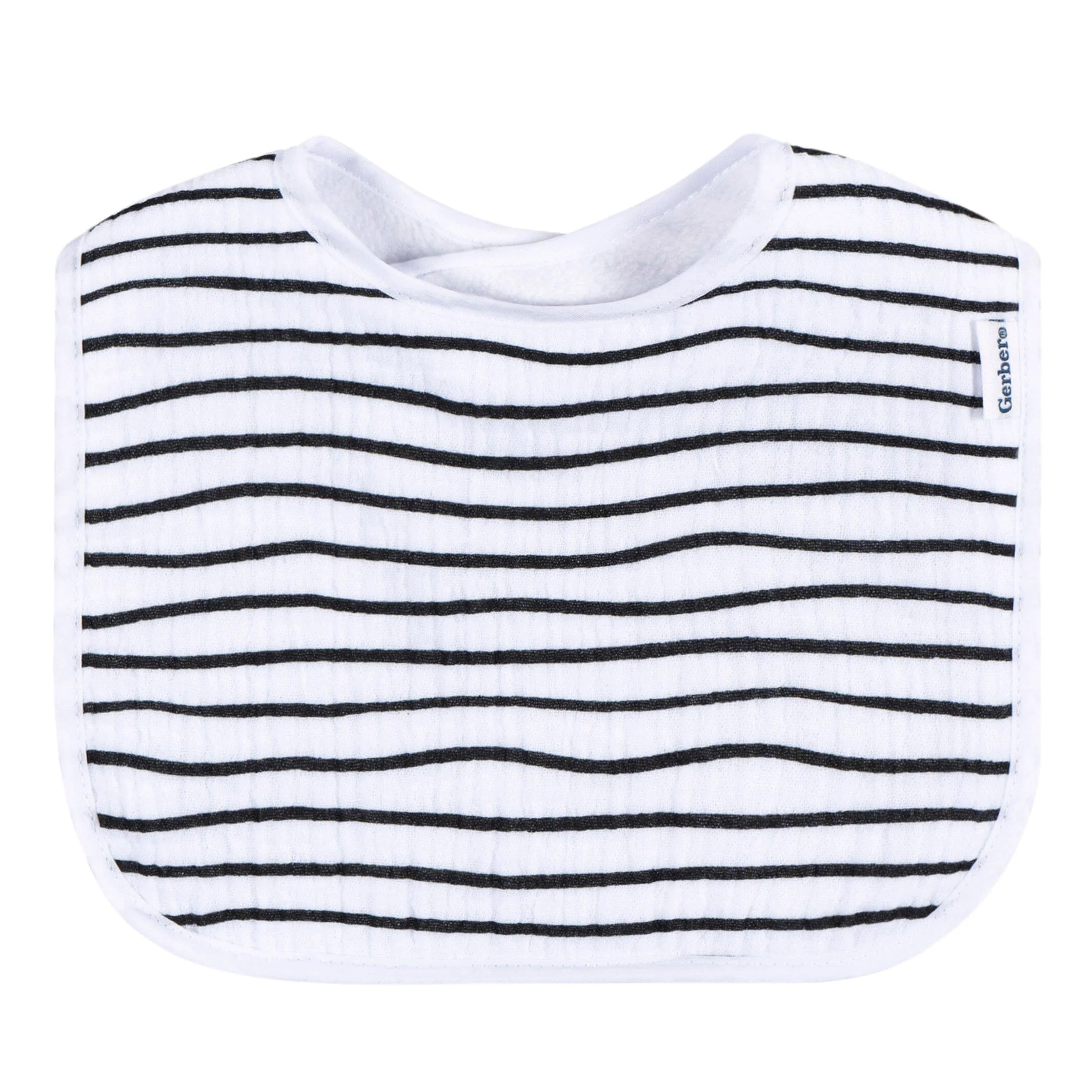 8-Pack Baby Neutral Black & White Muslin Drooling  Bibs - Image 7