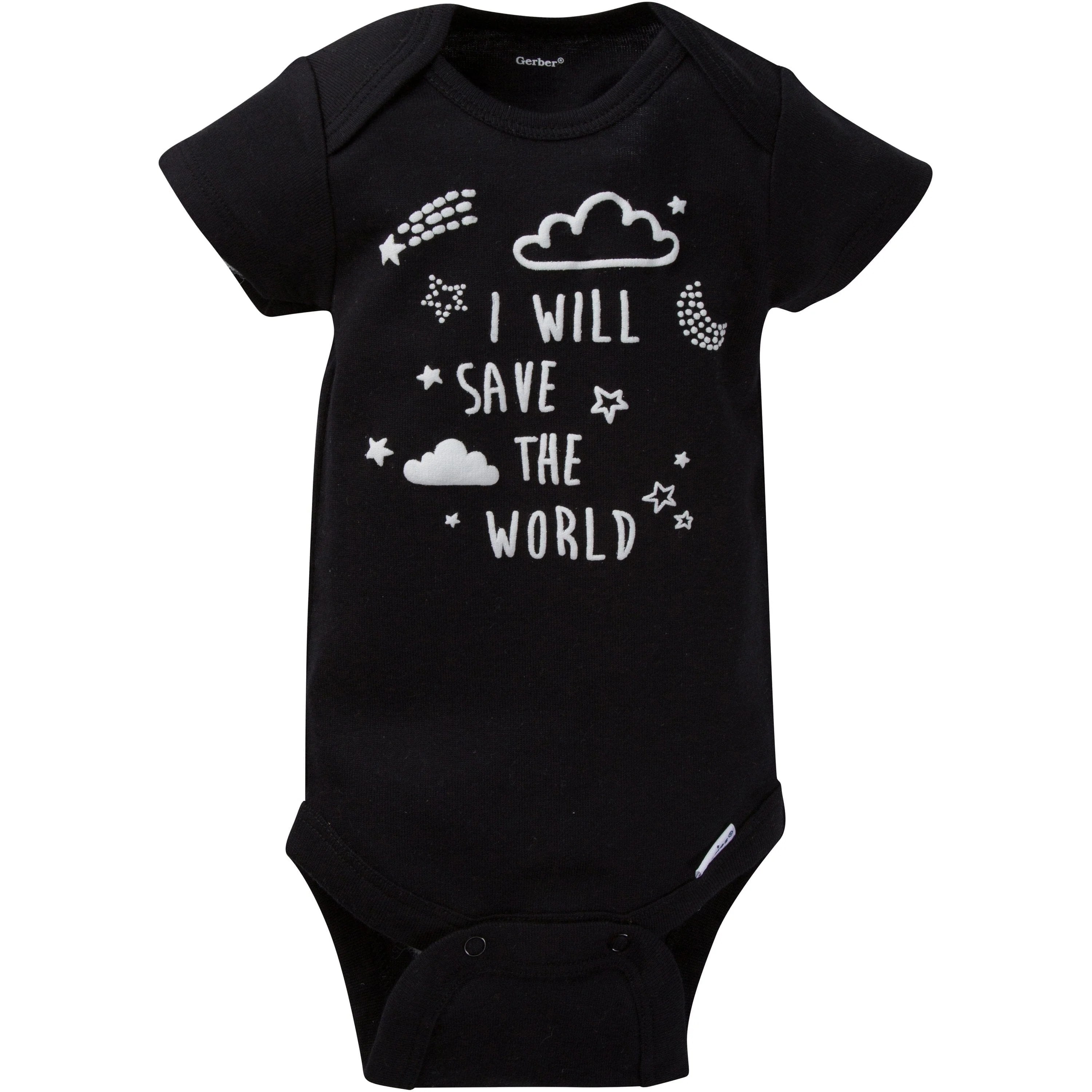 8-Pack Baby Neutral Short Sleeve Stars Onesies® Bodysuits - Image 3
